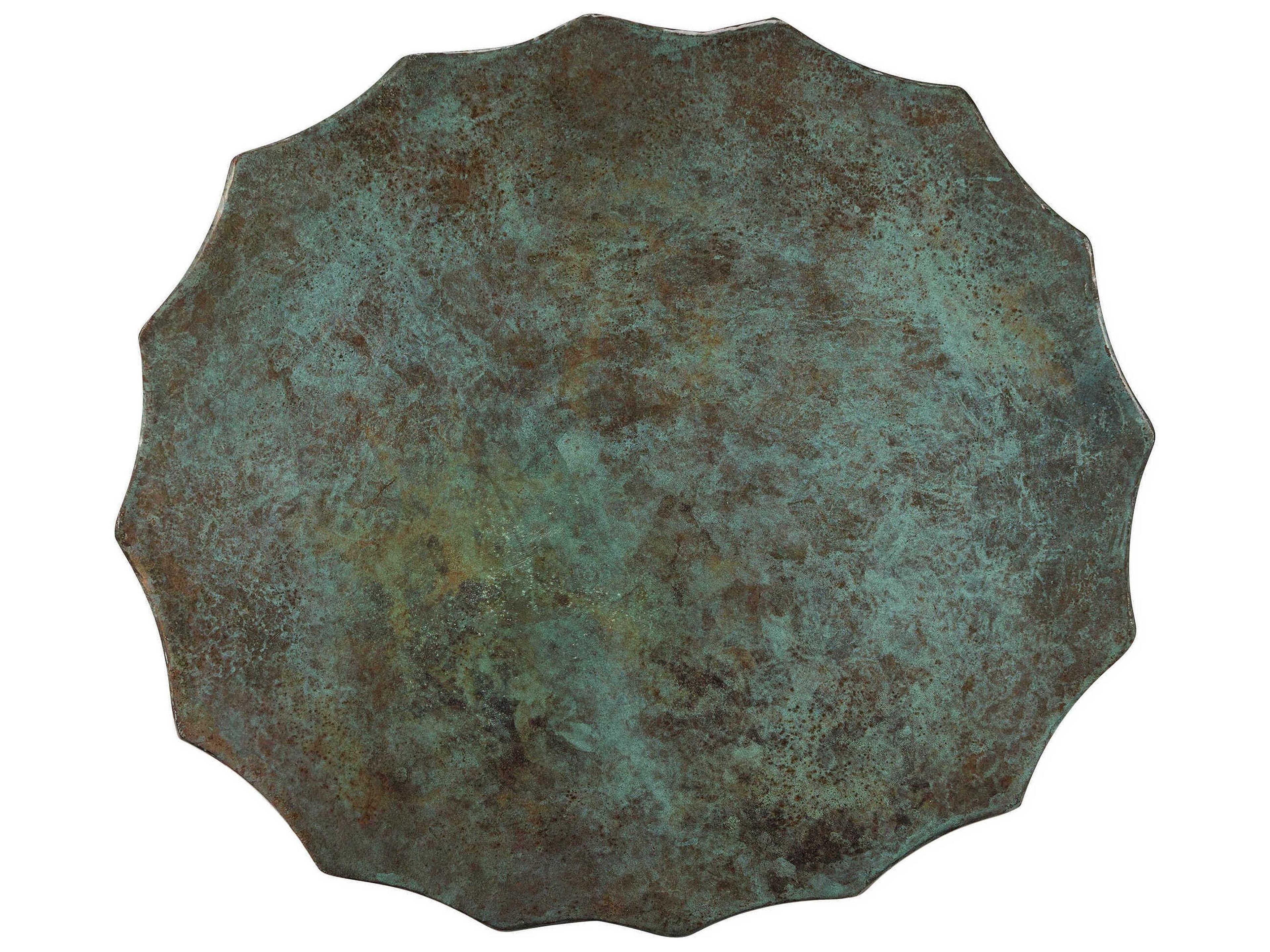 Currey & Company Tunis Oval Metal Verdigris End Table