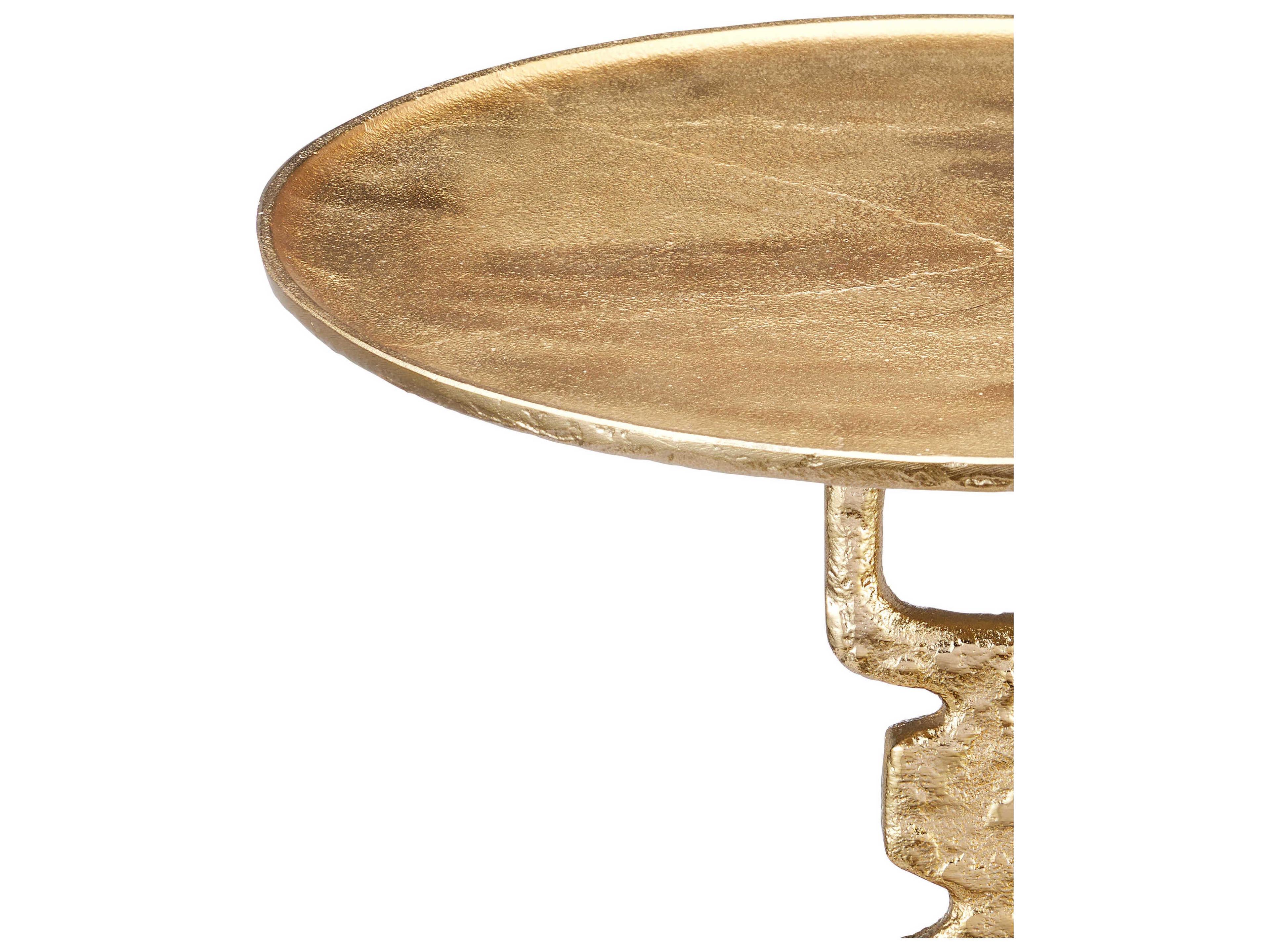 Currey & Company Jussi Round Metal Gold End Table