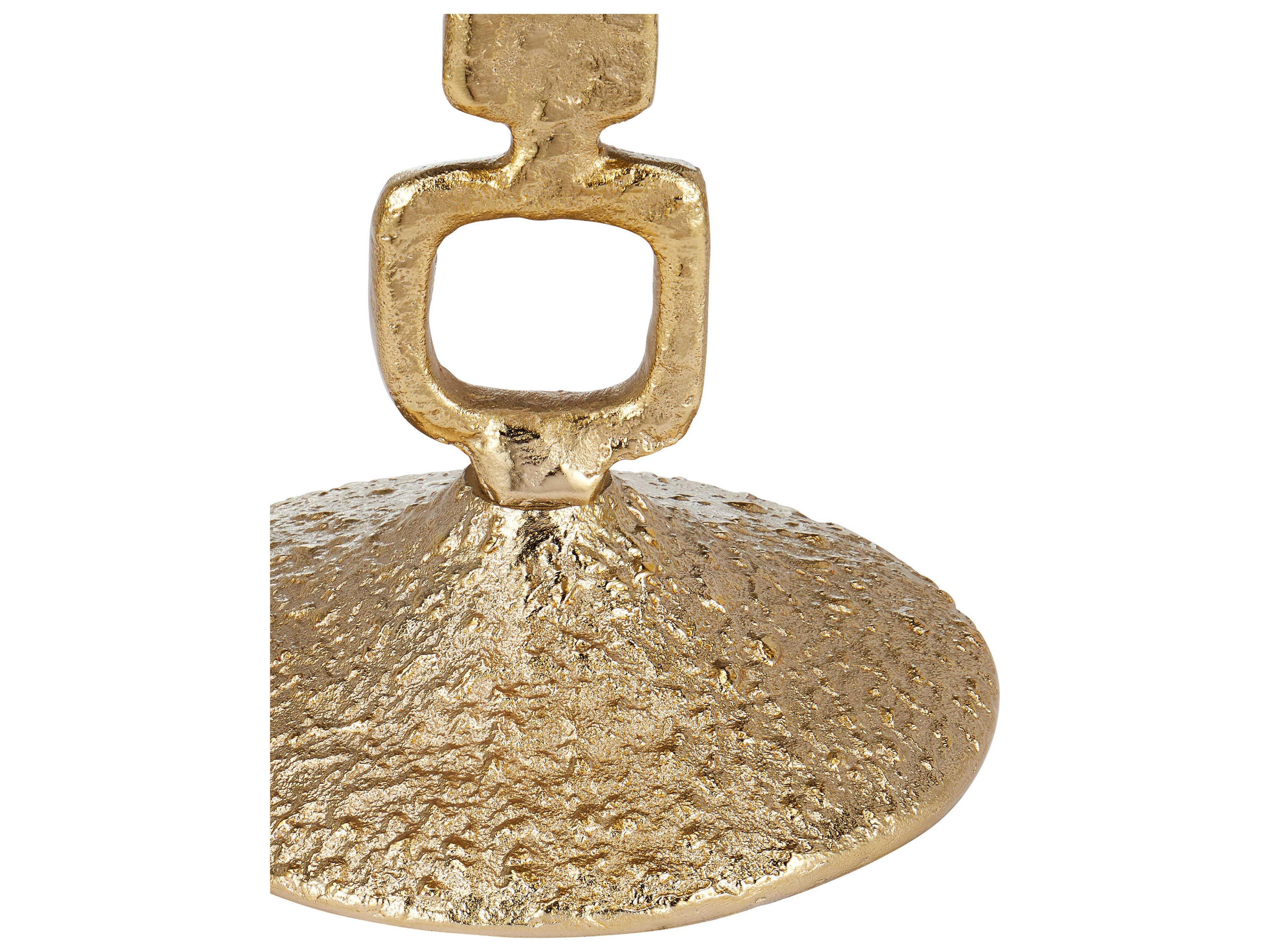 Currey & Company Jussi Round Metal Gold End Table