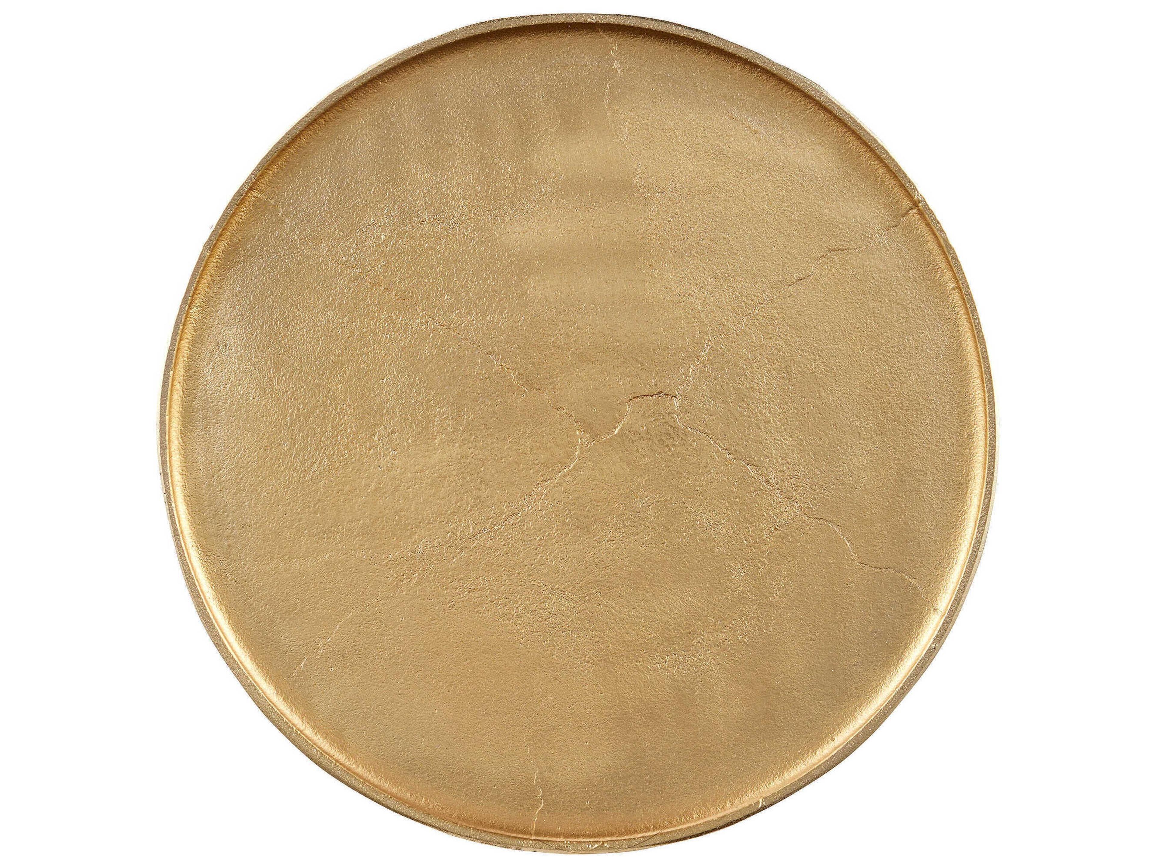 Currey & Company Jussi Round Metal Gold End Table