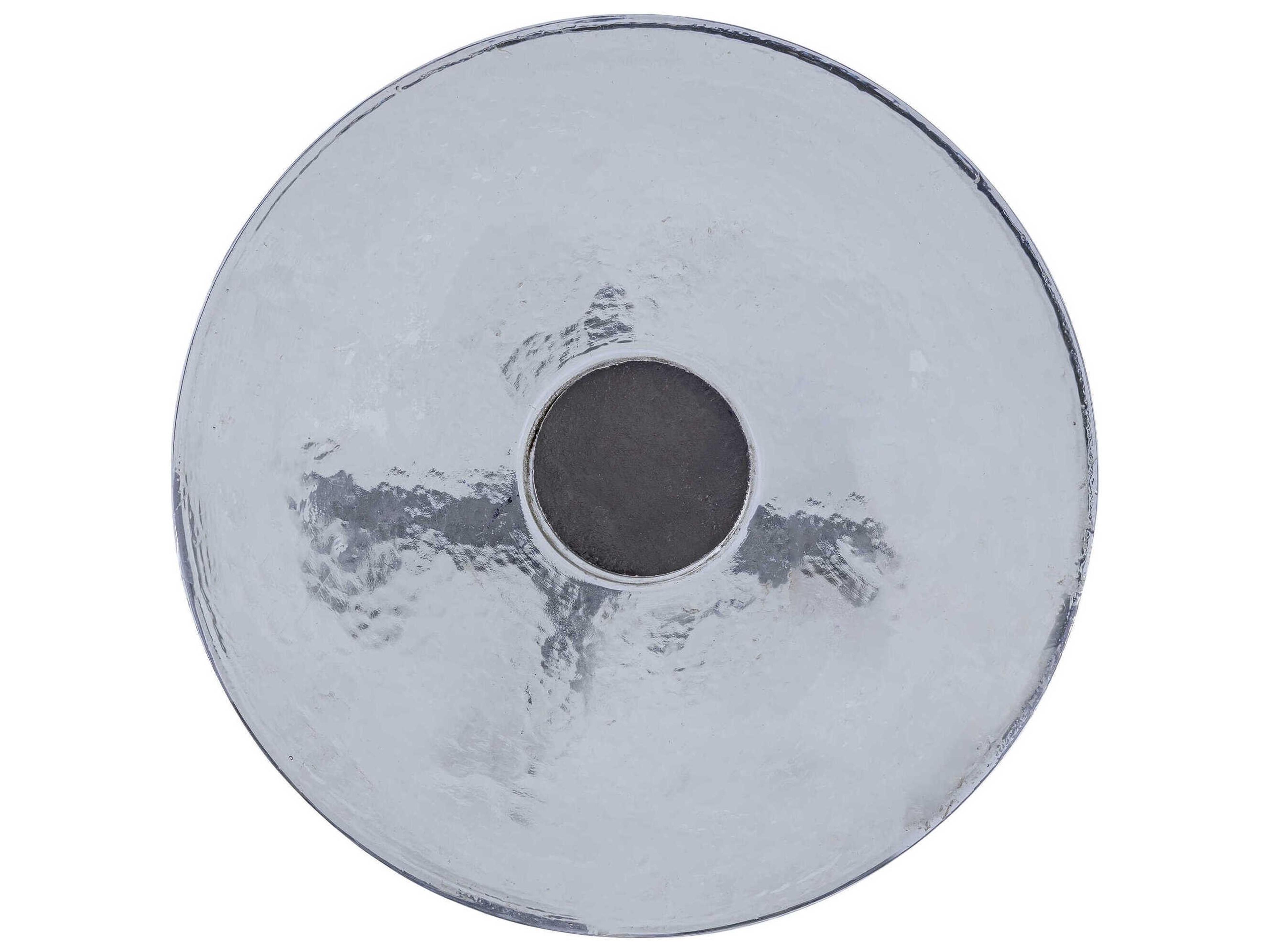 Currey & Company Grove Round Glass Black Nickel End Table