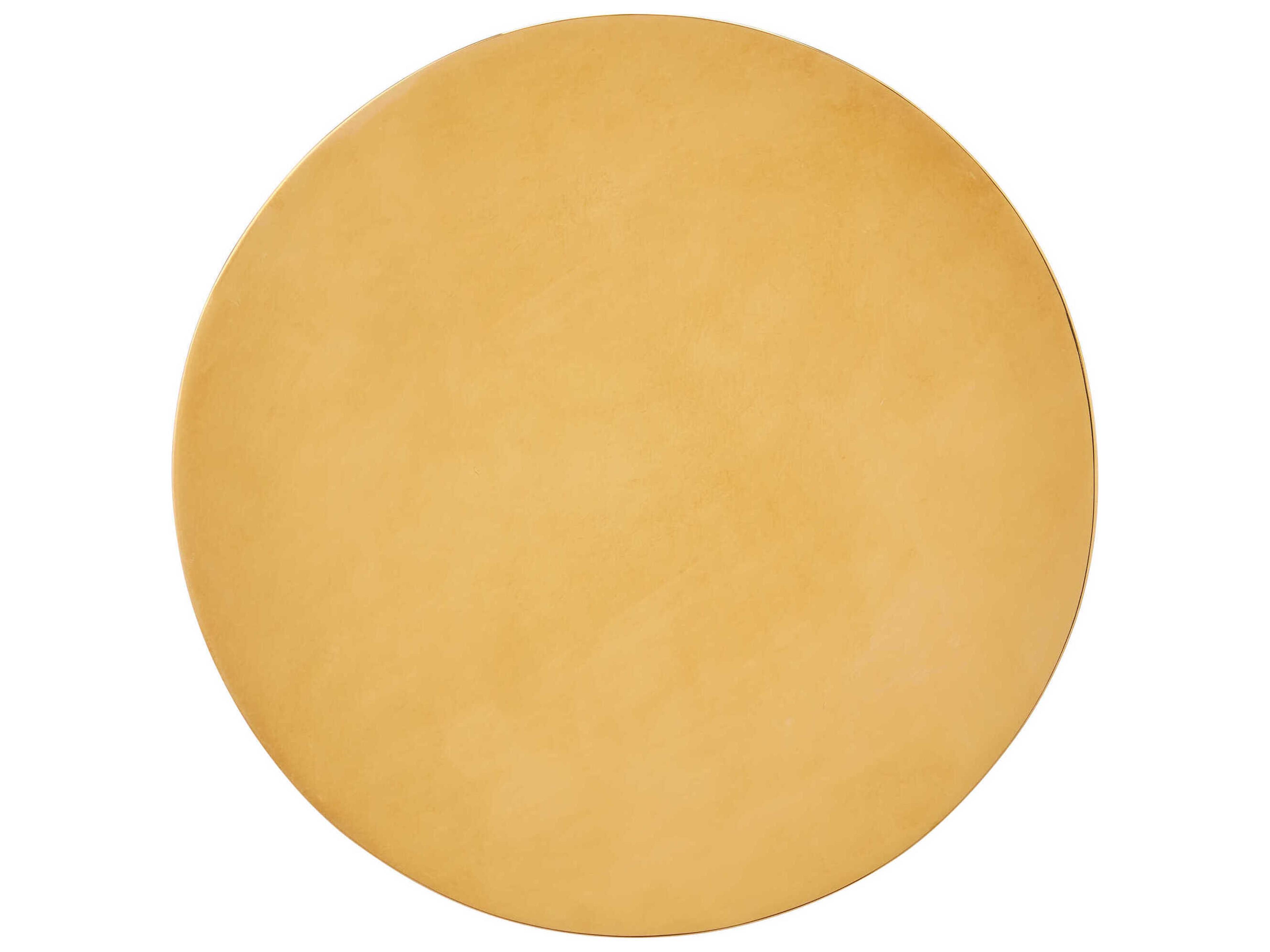 Currey & Company Lemy Round Glass Polished Brass End Table