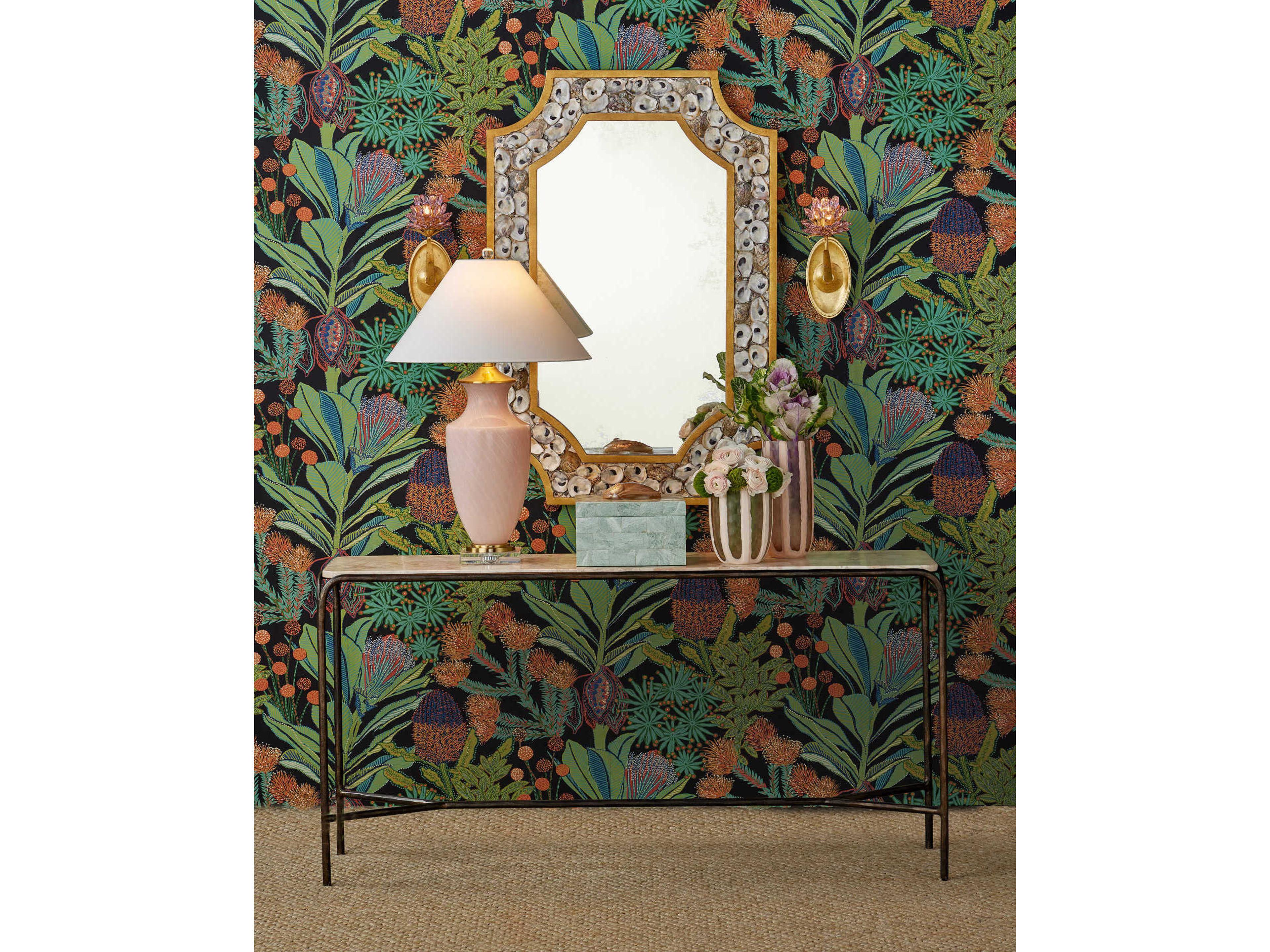 Currey & Company Crema Rectangular Marble Console Table