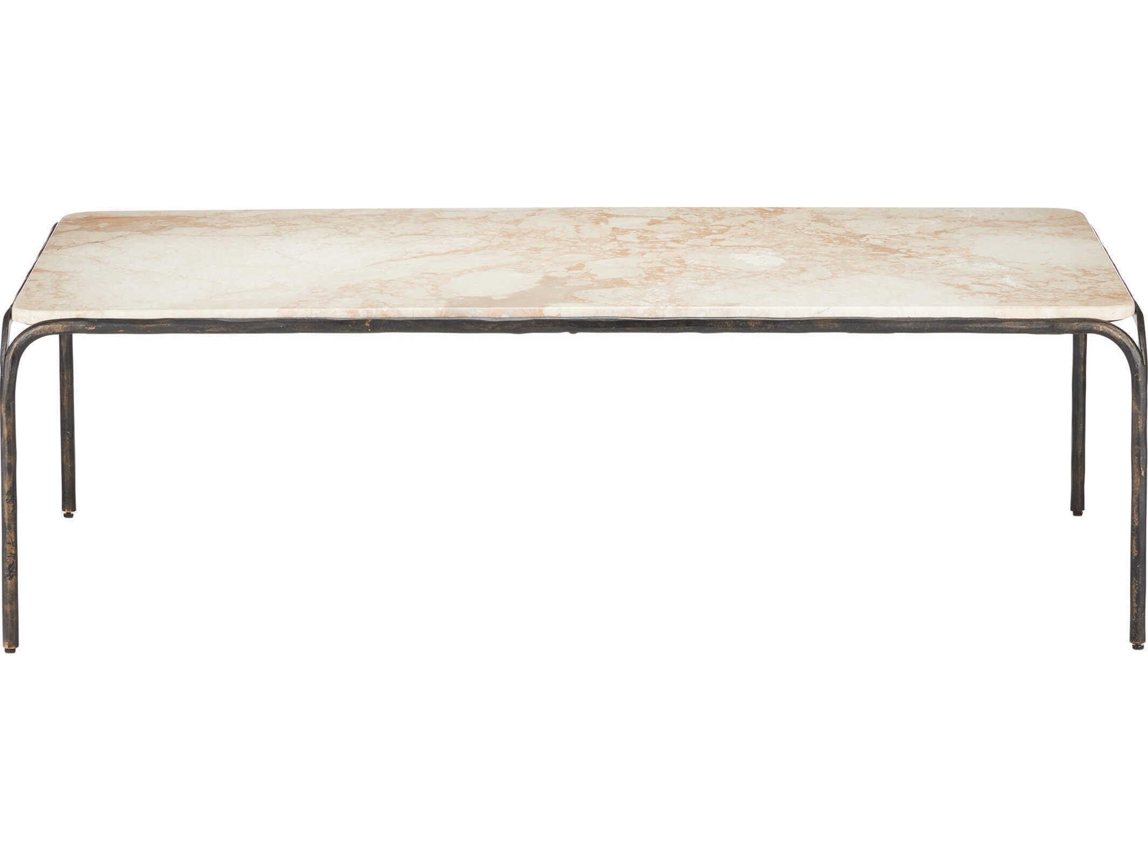 Currey & Company Crema Rectangular Marble Coffee Table