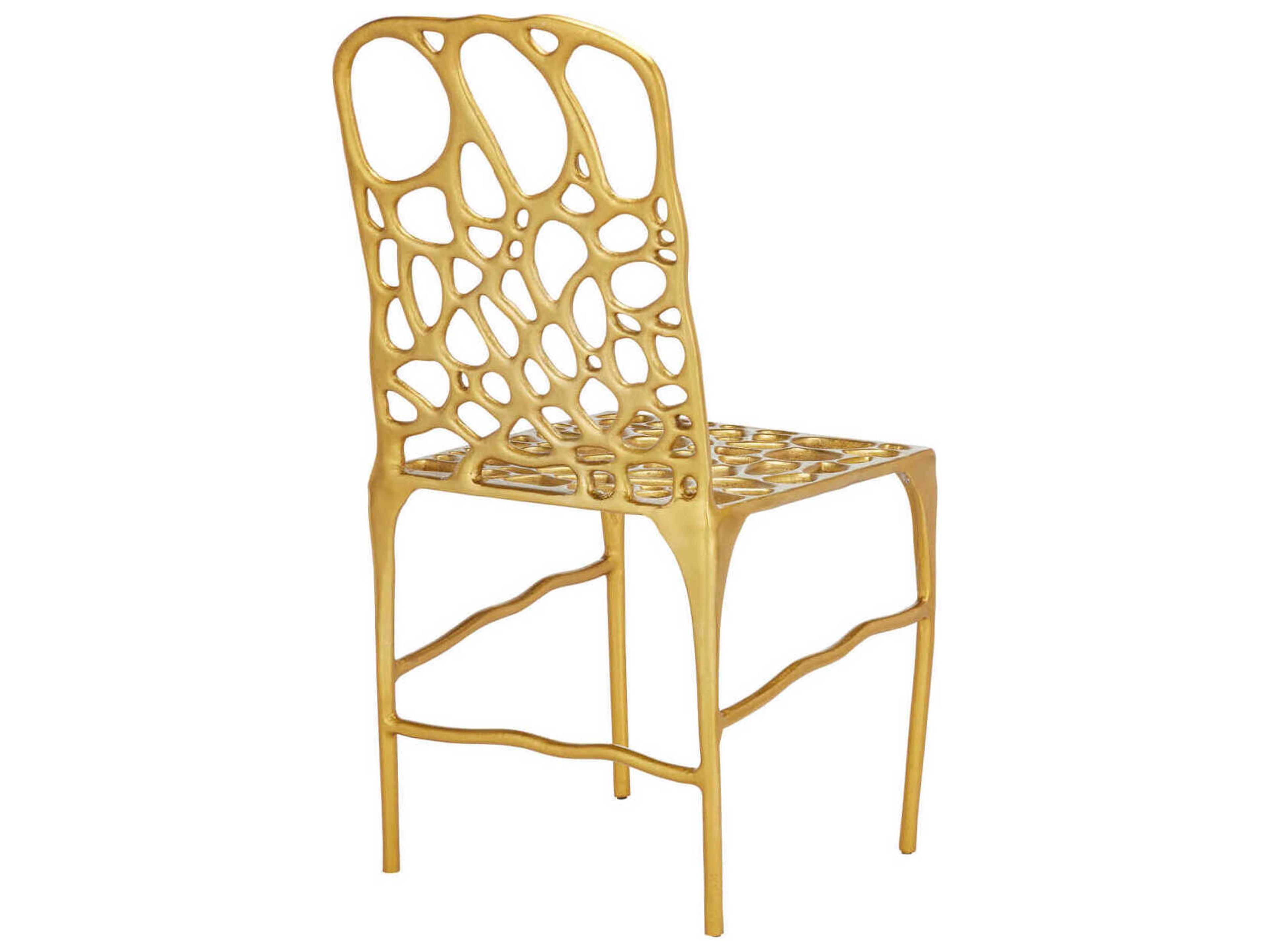 Currey & Company Honeycomb Gold Side Chair