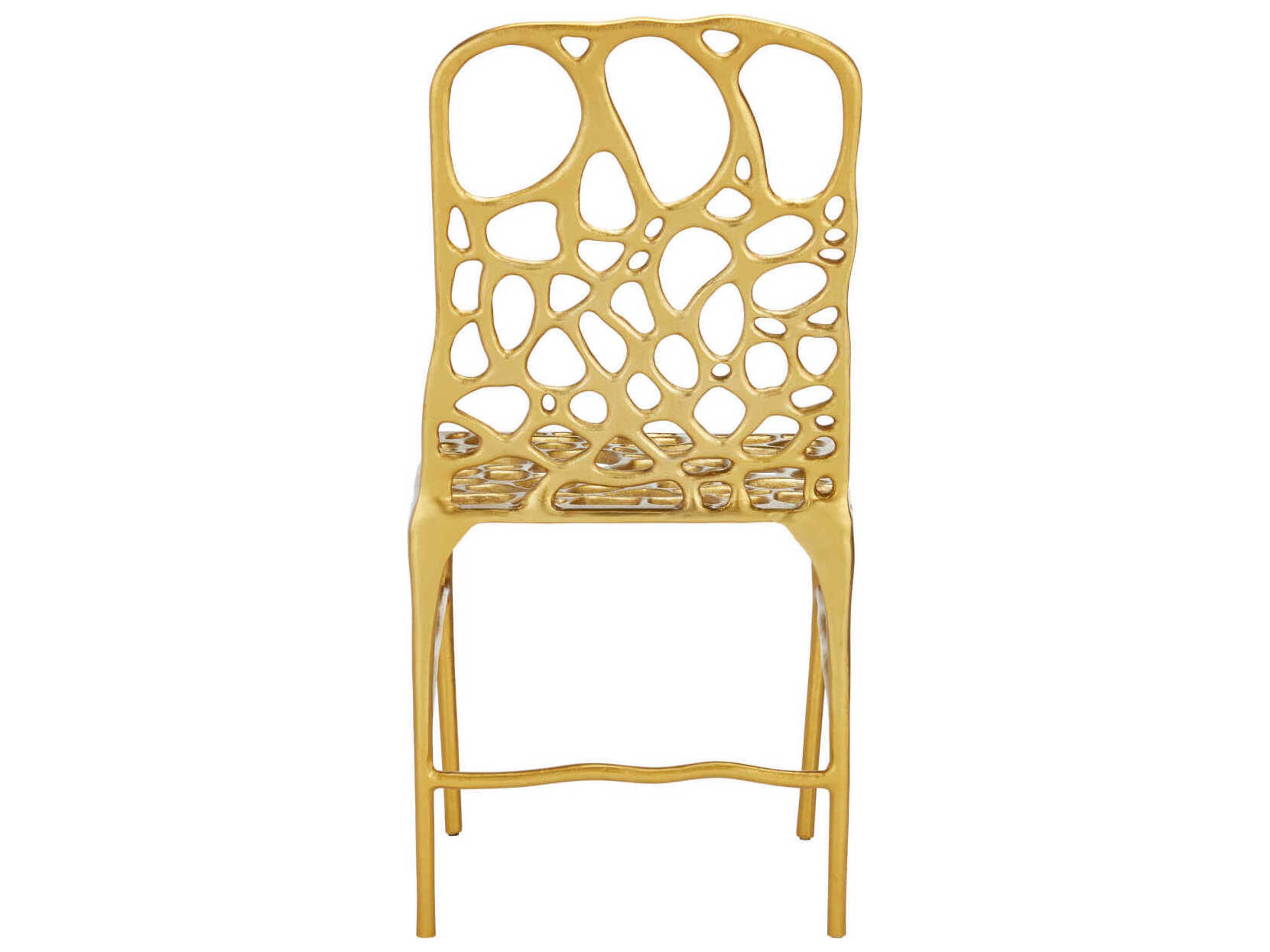 Currey & Company Honeycomb Gold Side Chair