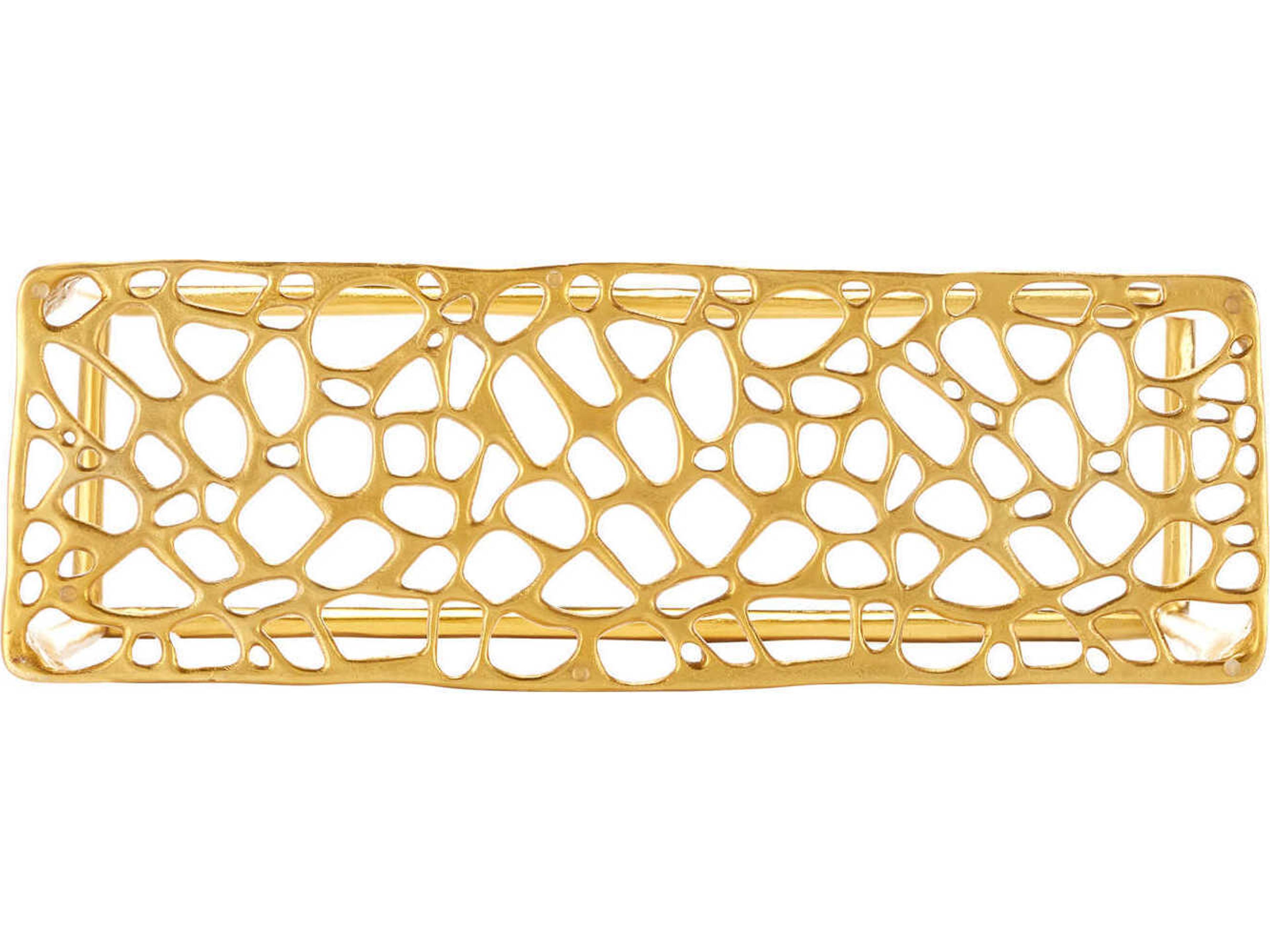 Currey & Company Honeycomb Gold Console Table