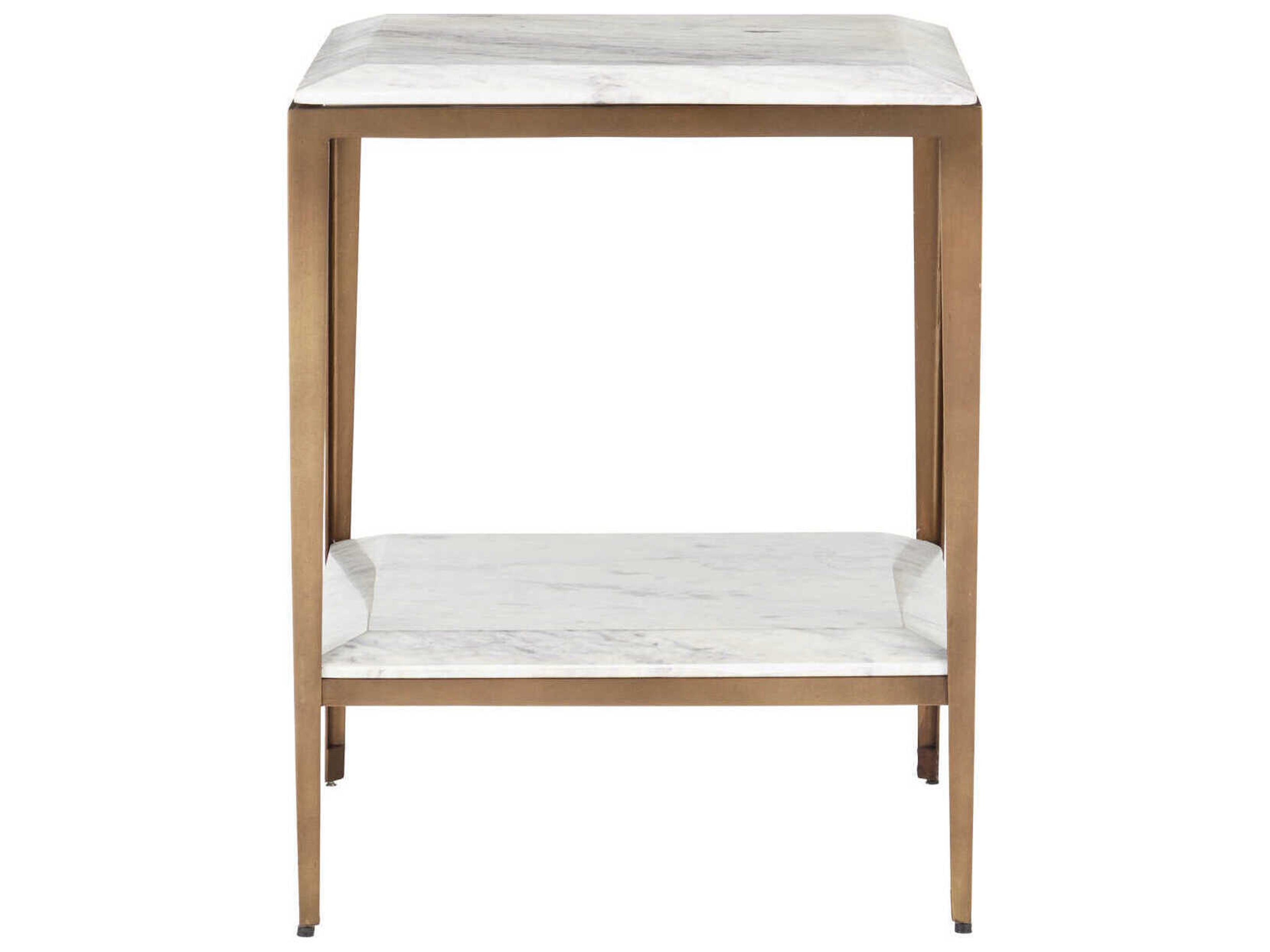 Currey & Company Oblique Marble End Table