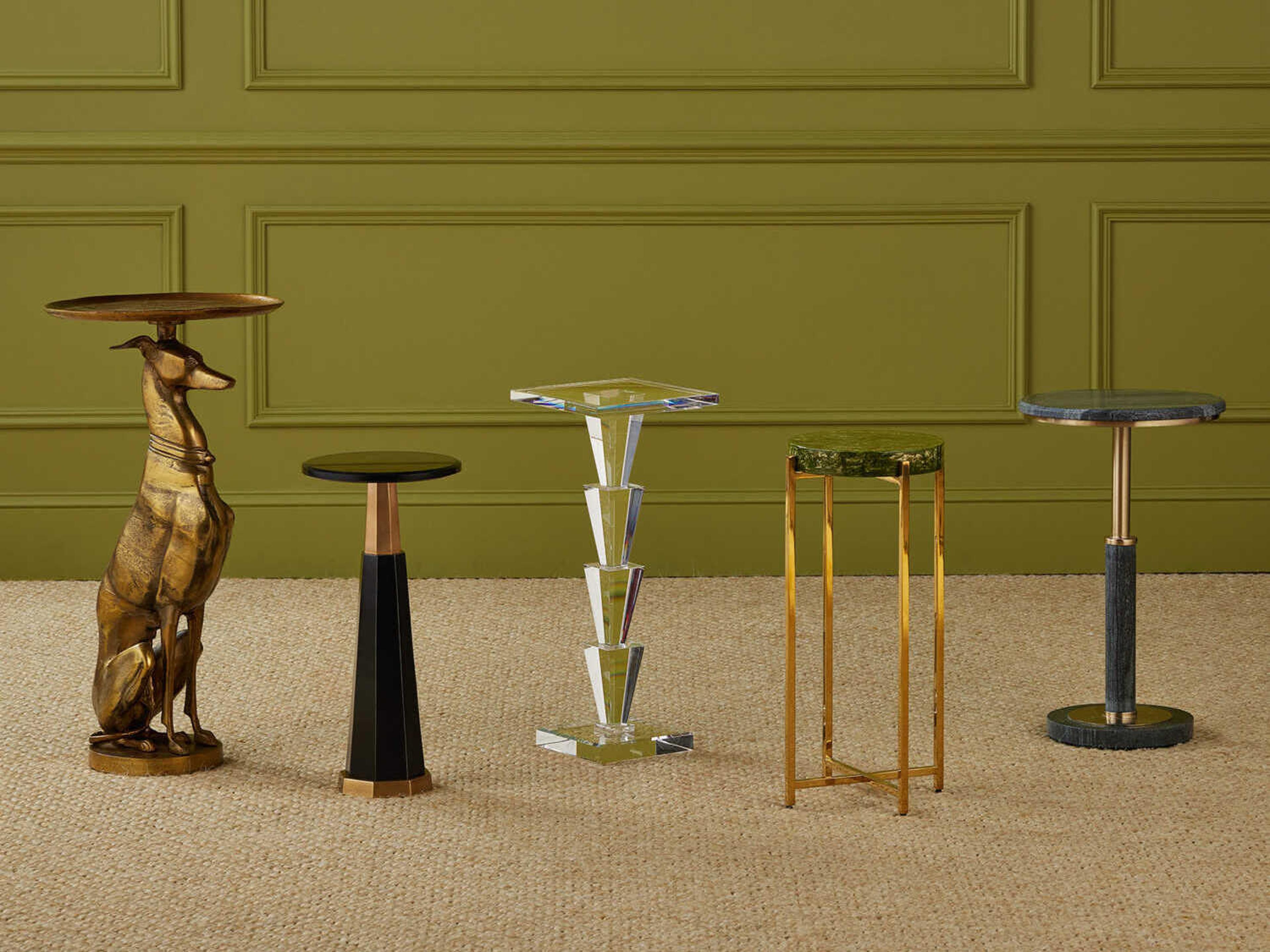 Currey & Company Ballyregan Round Metal Antique Brass End Table