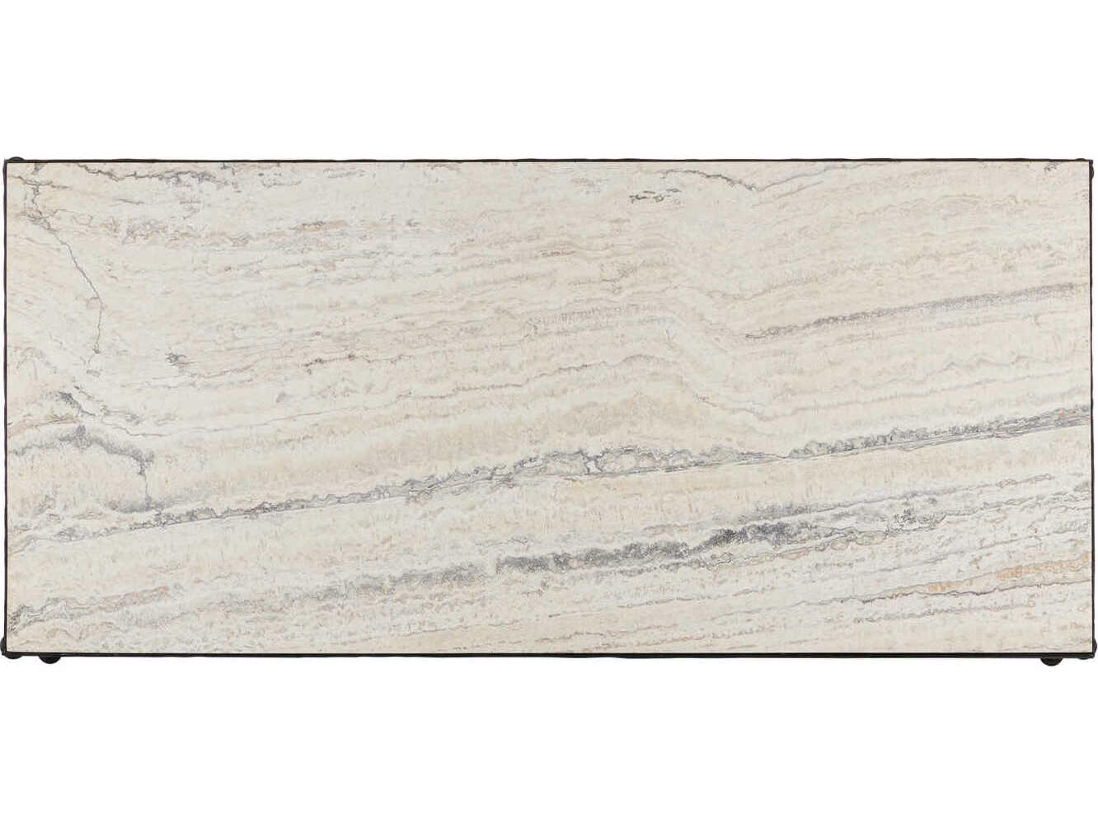 Currey & Company Agora White Travertine Coffee Table