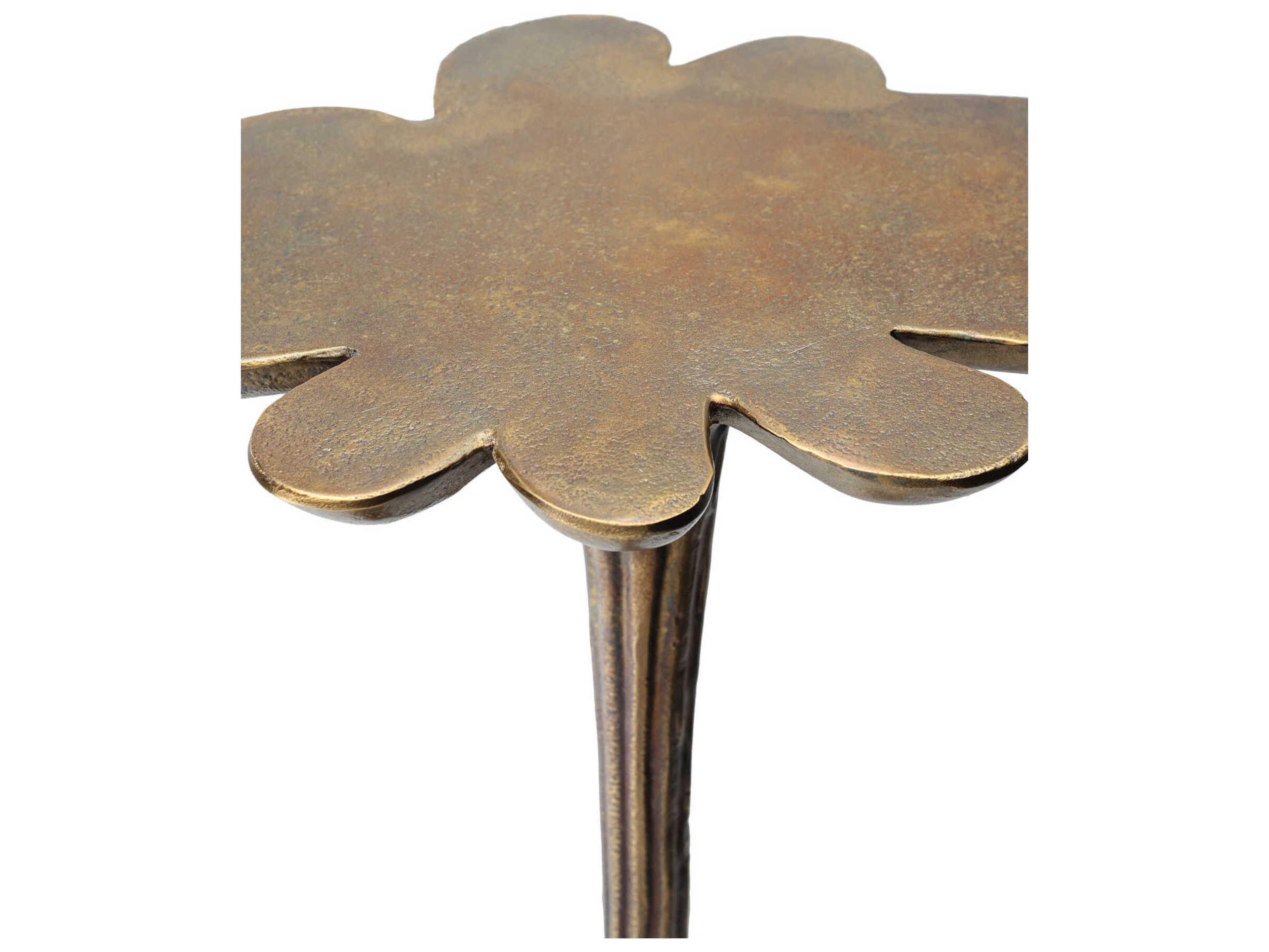 Currey & Company Schizzo Metal Oxidized Brass End Table