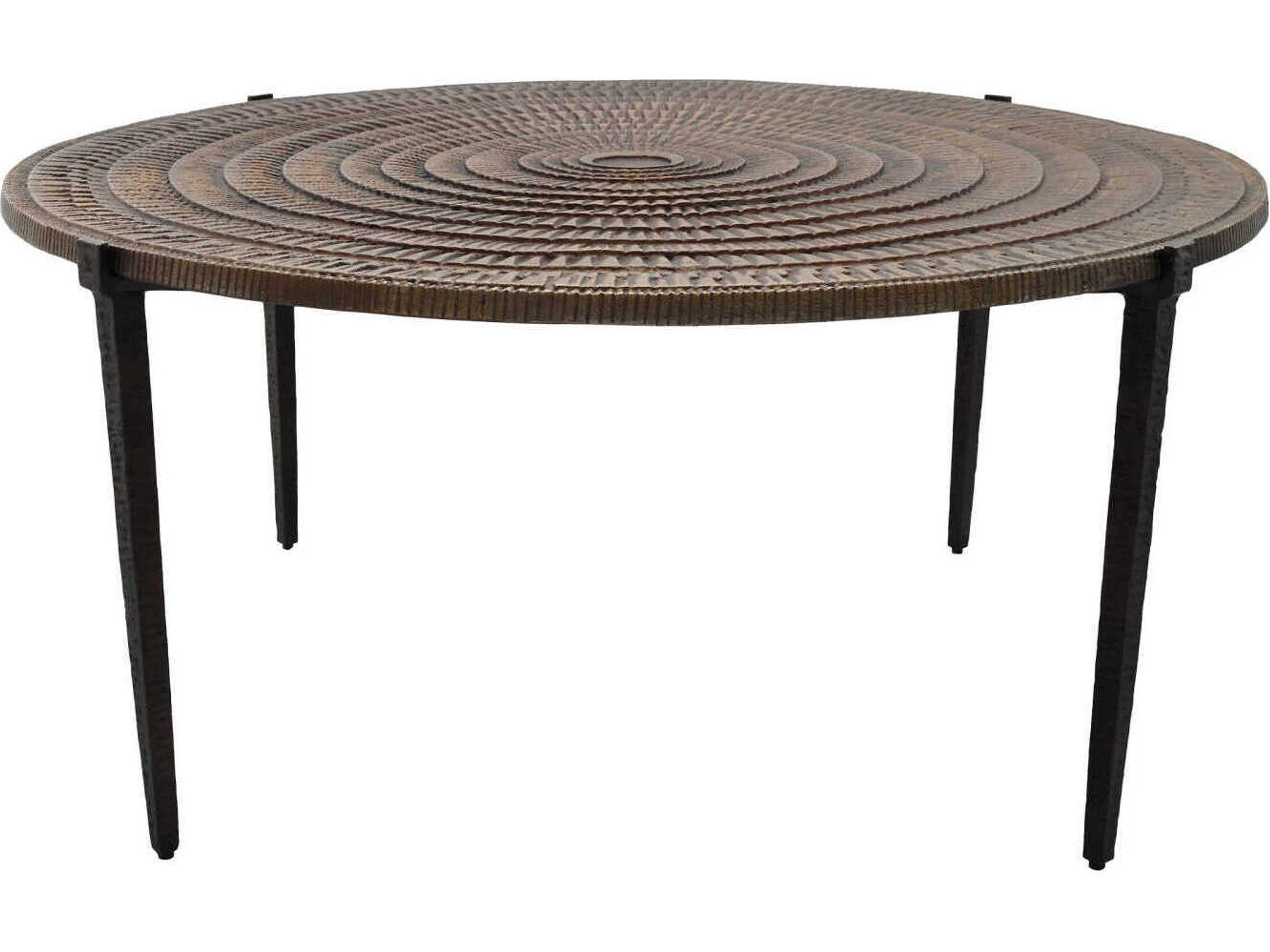 Unity Round Metal Antique Bronze Dark Coffee Table