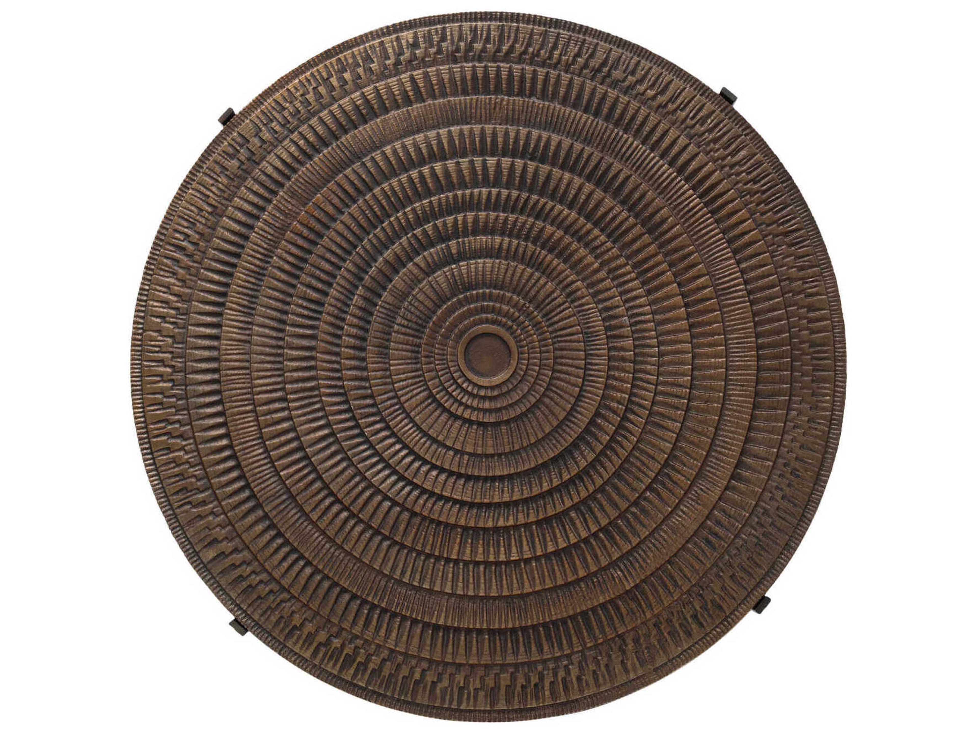 Currey & Company Unity Round Metal Antique Bronze Dark Coffee Table