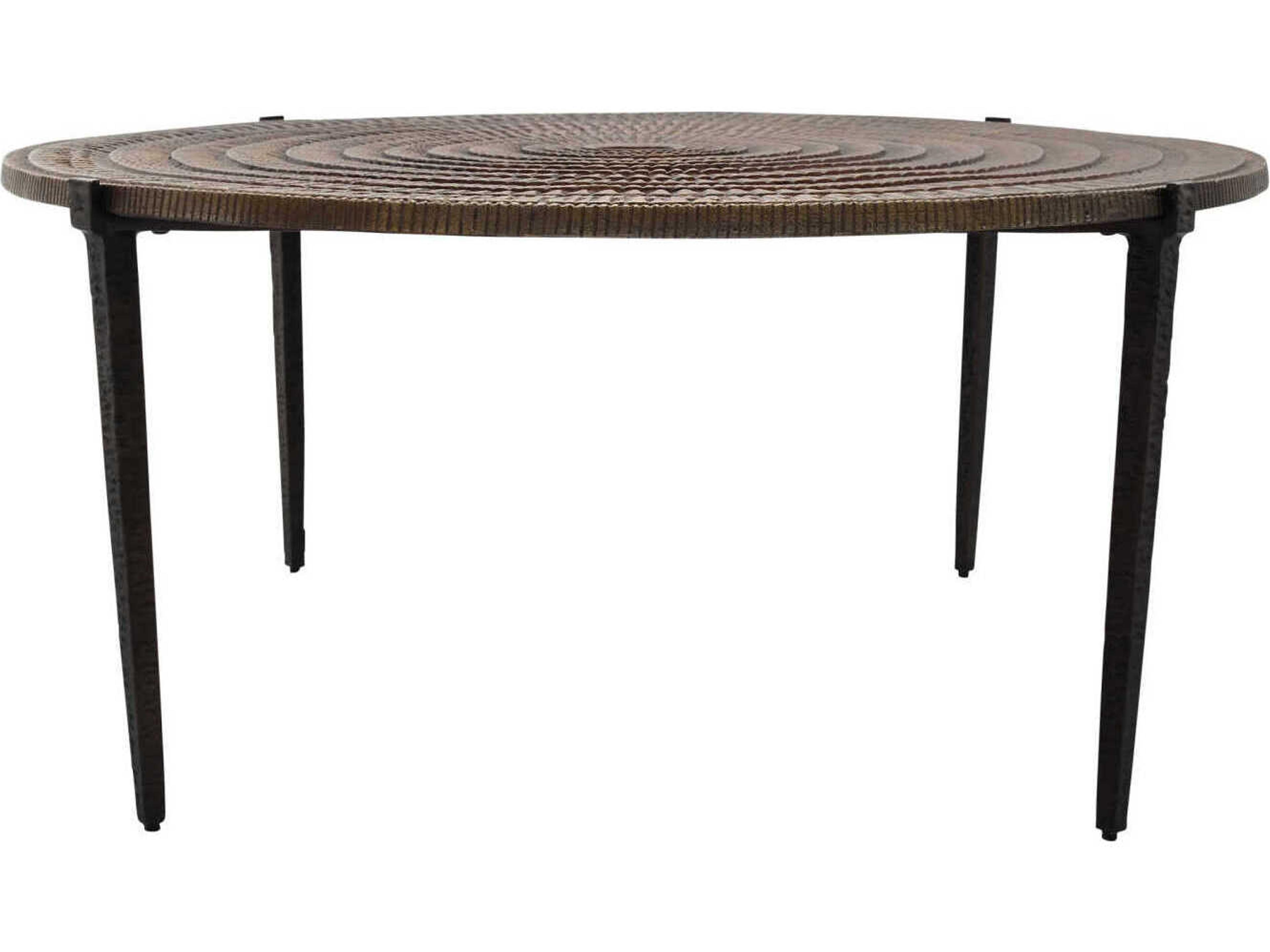Currey & Company Unity Round Metal Antique Bronze Dark Coffee Table