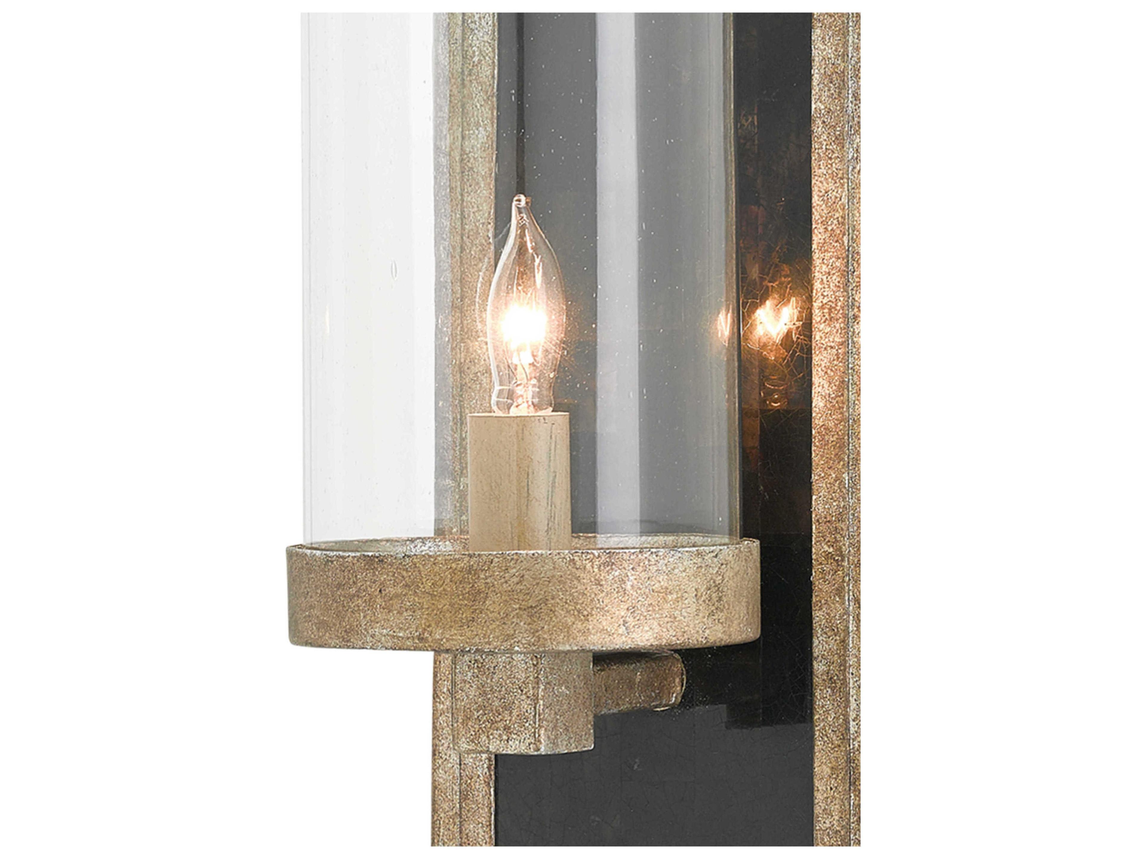 Currey & Company Charade Antique Silver Leaf Glass Wall Sconce