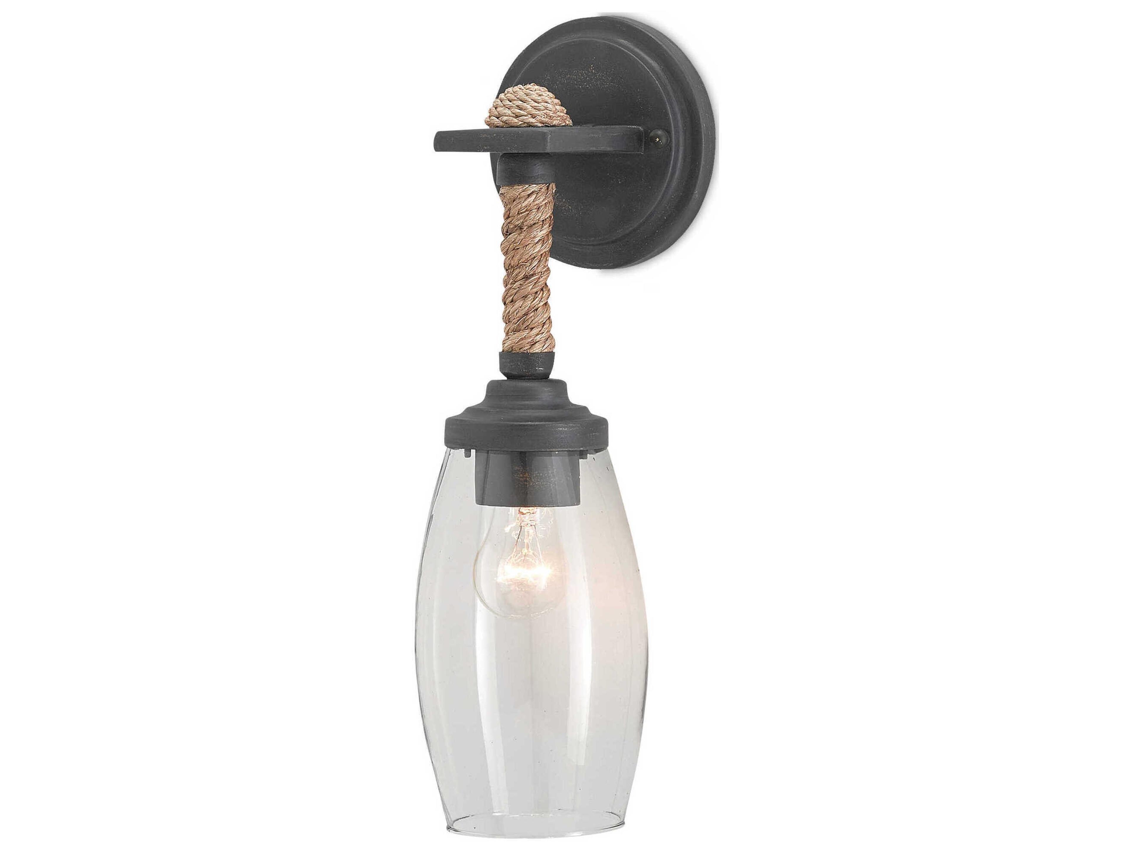 Hightider Wall Sconce in French Black and Natural