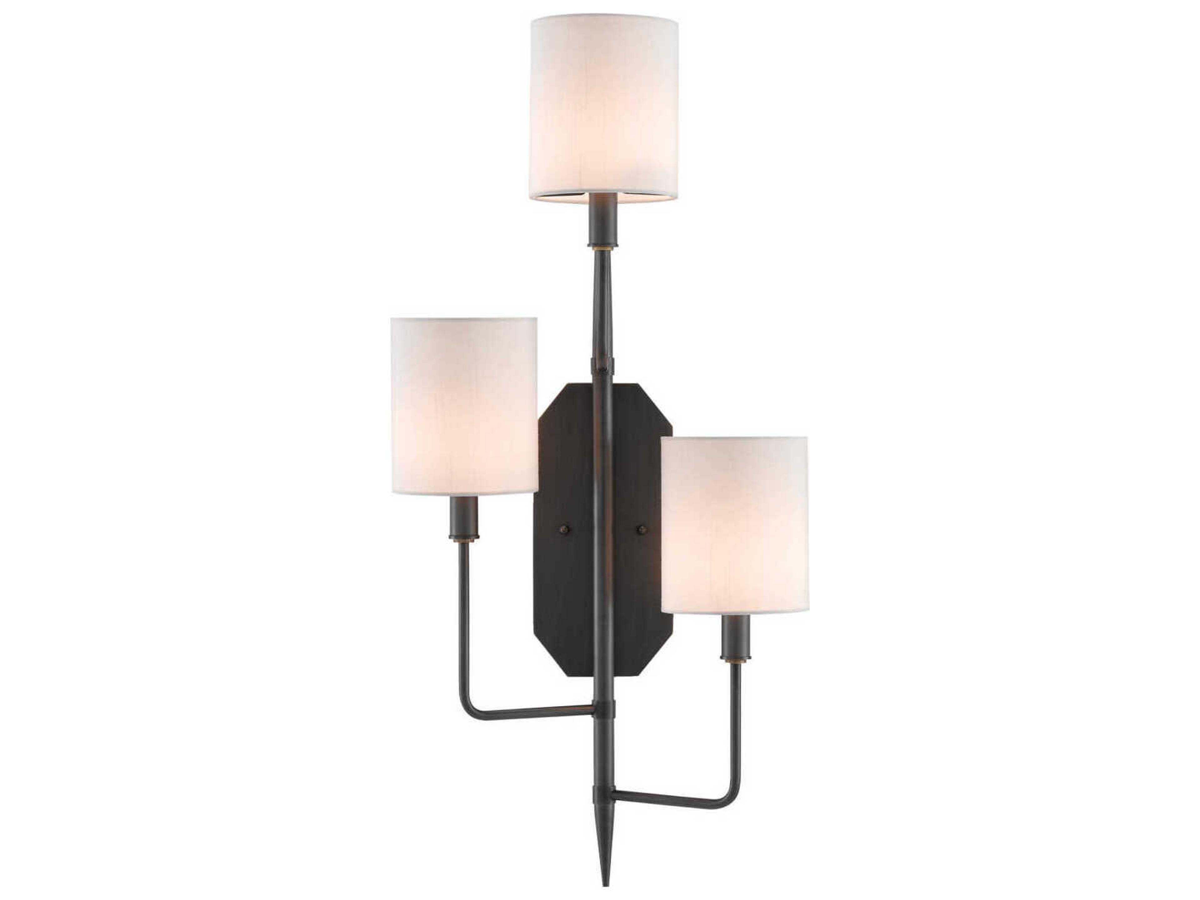 Currey & Company Knowsley 3-Light Oil Rubbed Bronze Wall Sconce