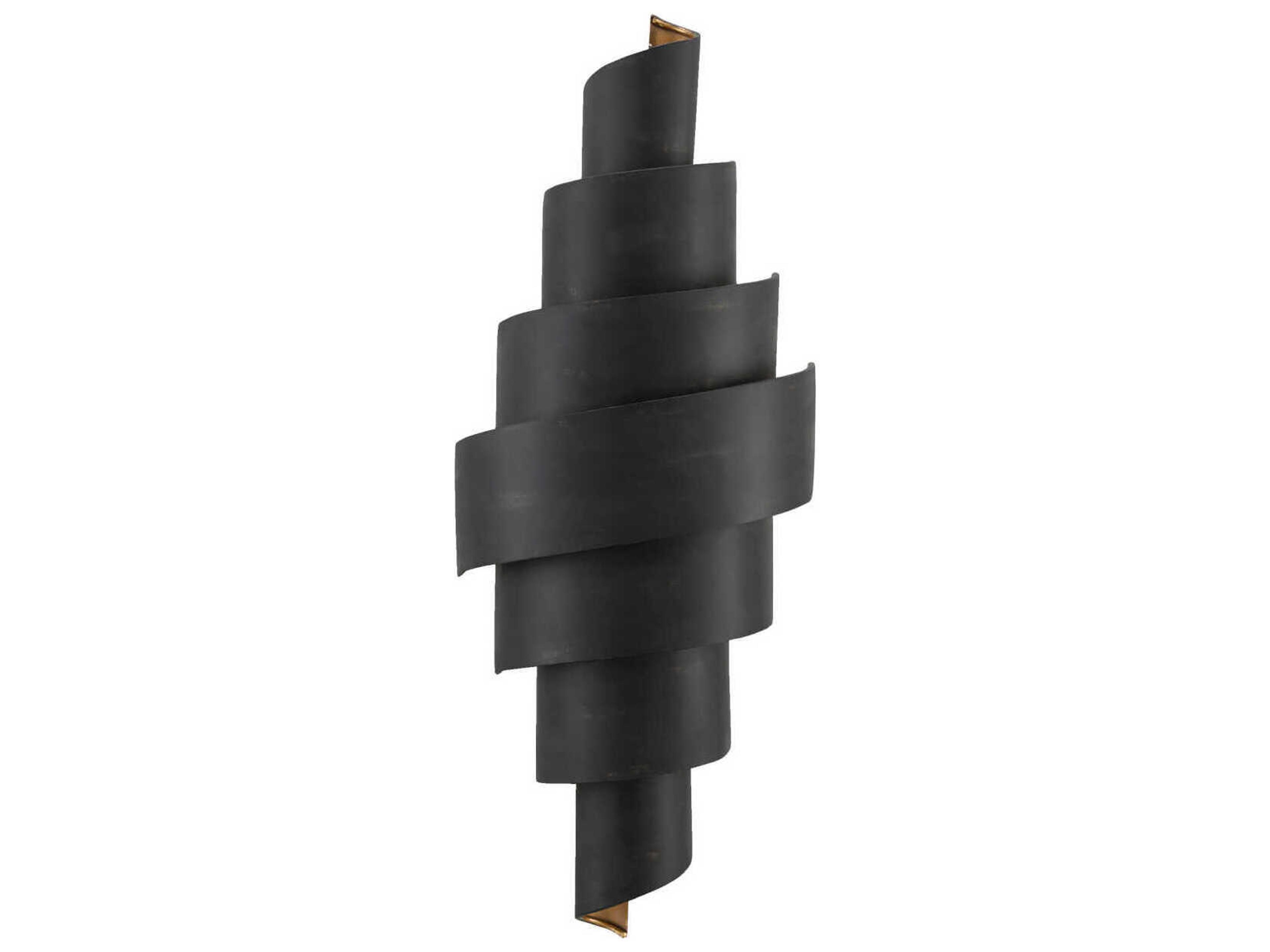 Currey & Company Chiffonade 2-Light French Black Painted Gold Wall Sconce