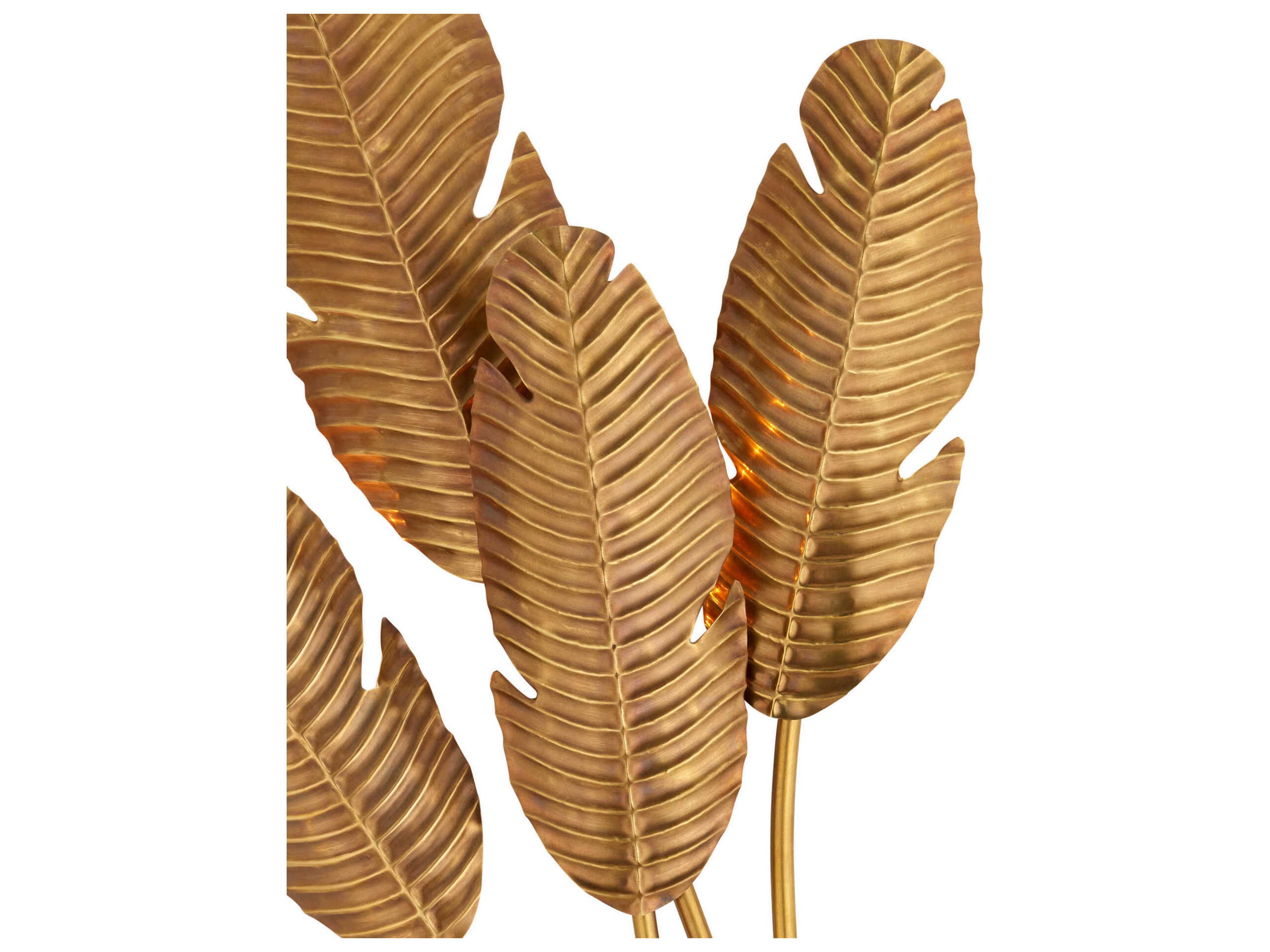 Currey & Company Tropical 4-Light Vintage Brass Wall Sconce