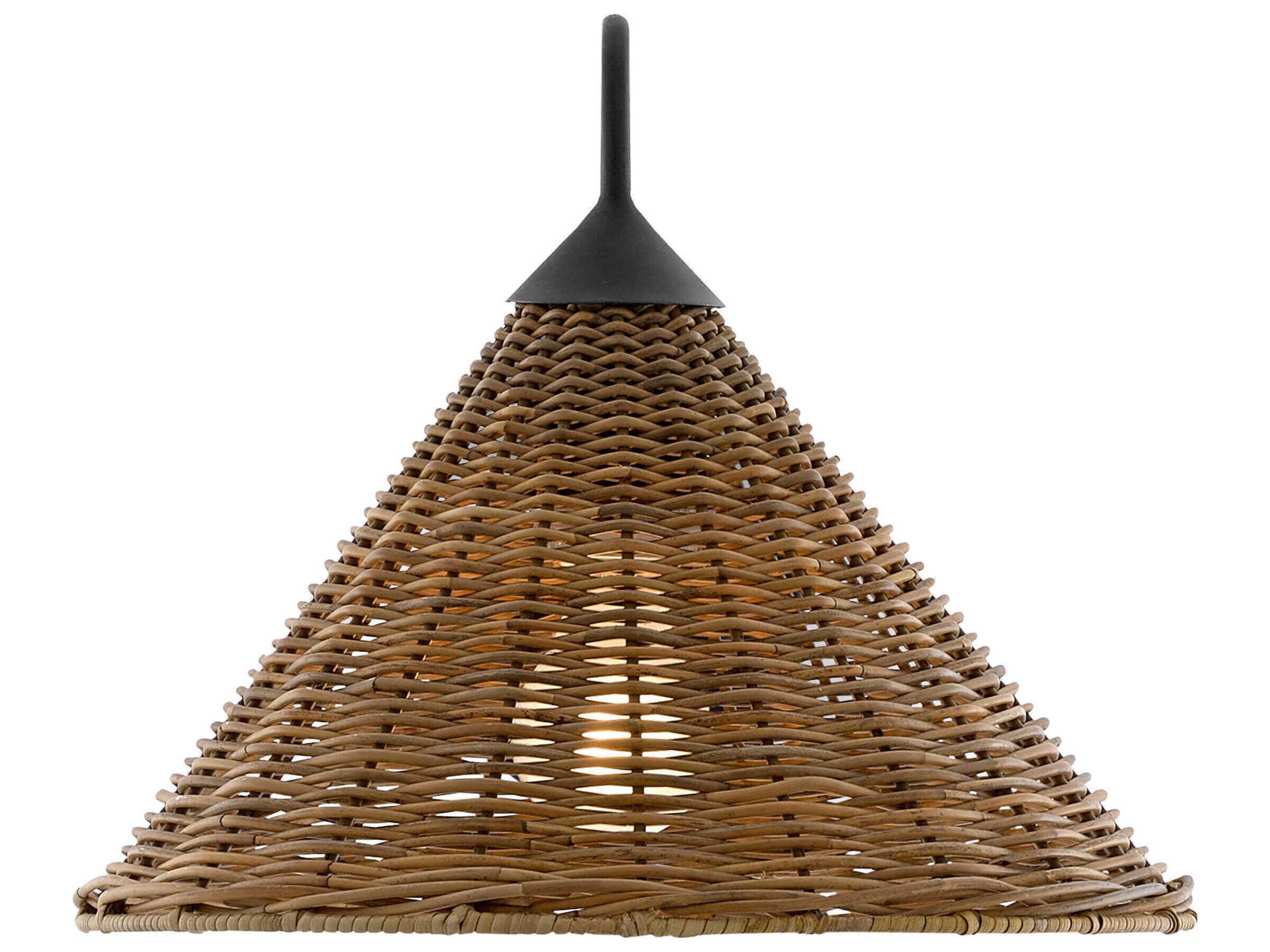 Currey & Company Basket 1-Light Blacksmith Natural Brown Swing Wall Sconce