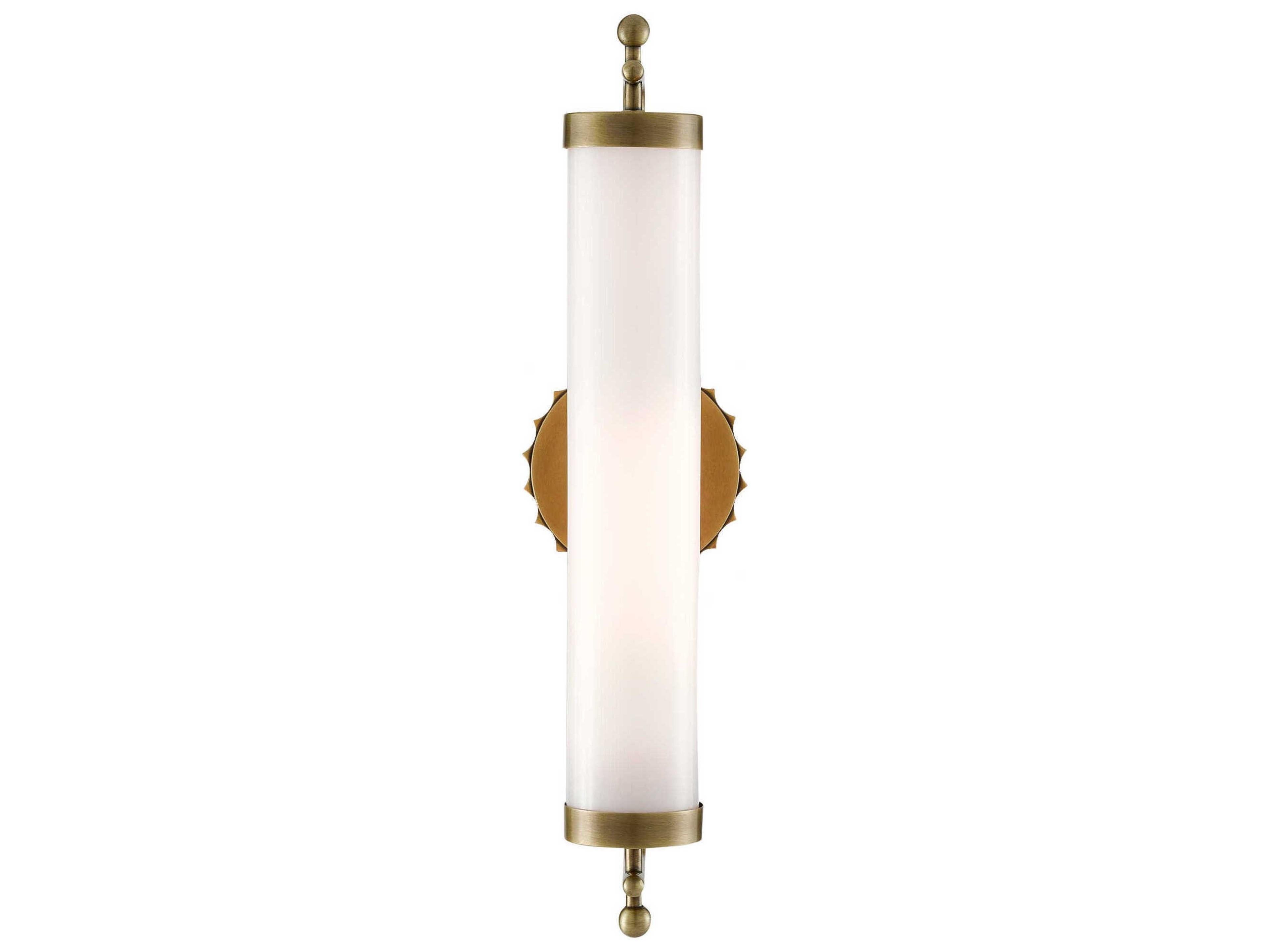 Currey & Company Latimer 1-Light Antique Brass Glass Wall Sconce