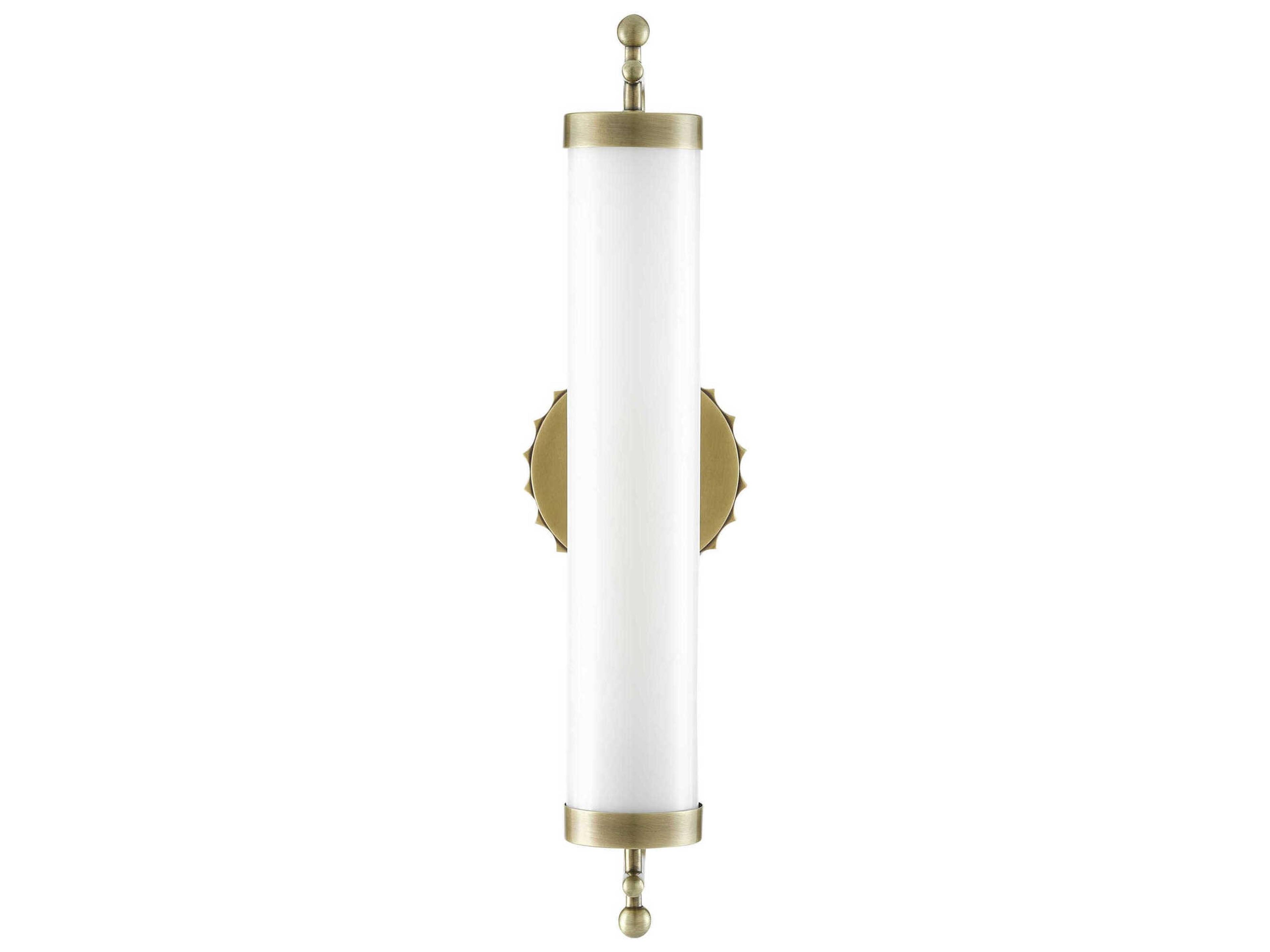 Currey & Company Latimer 1-Light Antique Brass Glass Wall Sconce
