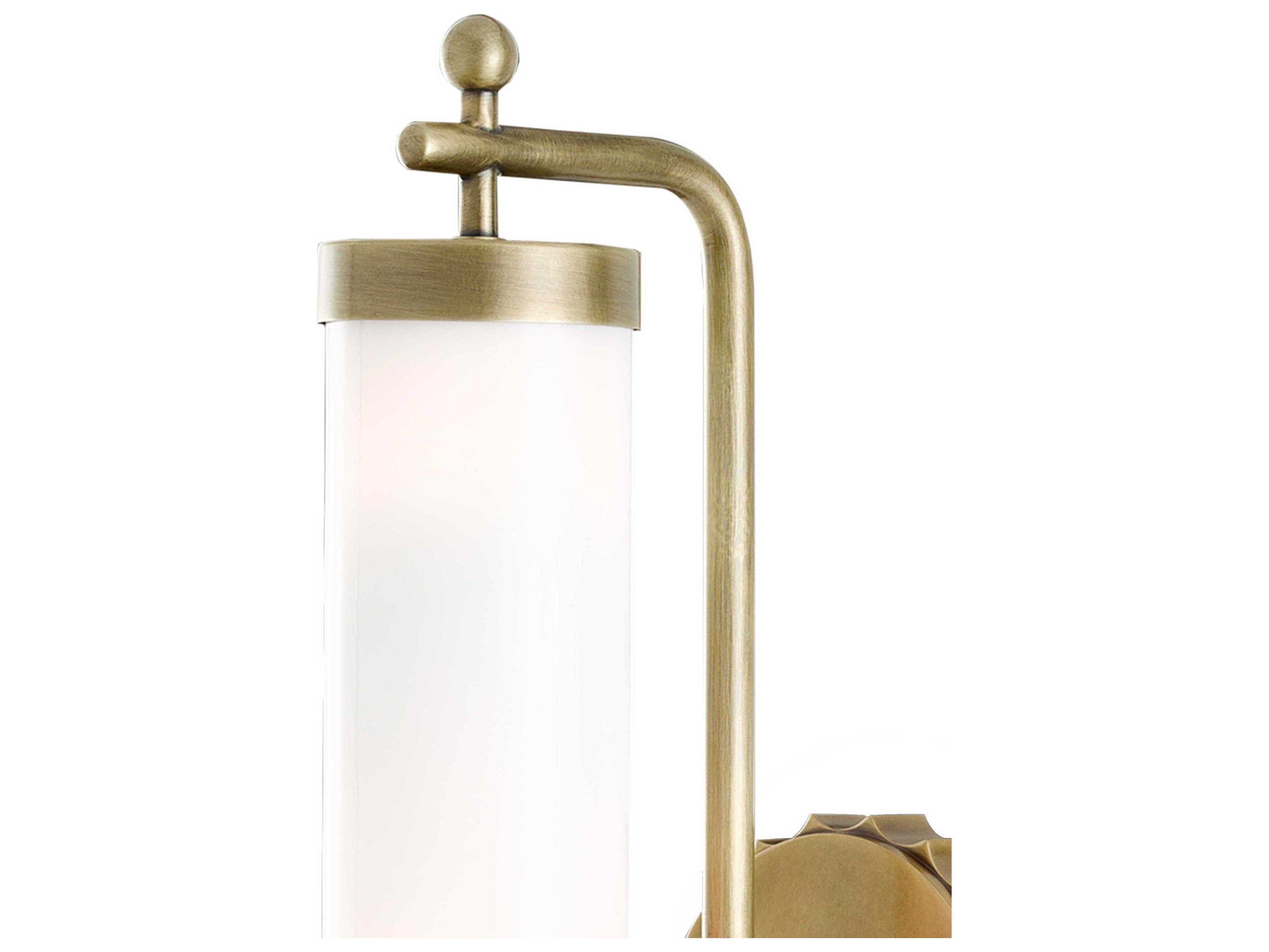 Currey & Company Latimer 1-Light Antique Brass Glass Wall Sconce