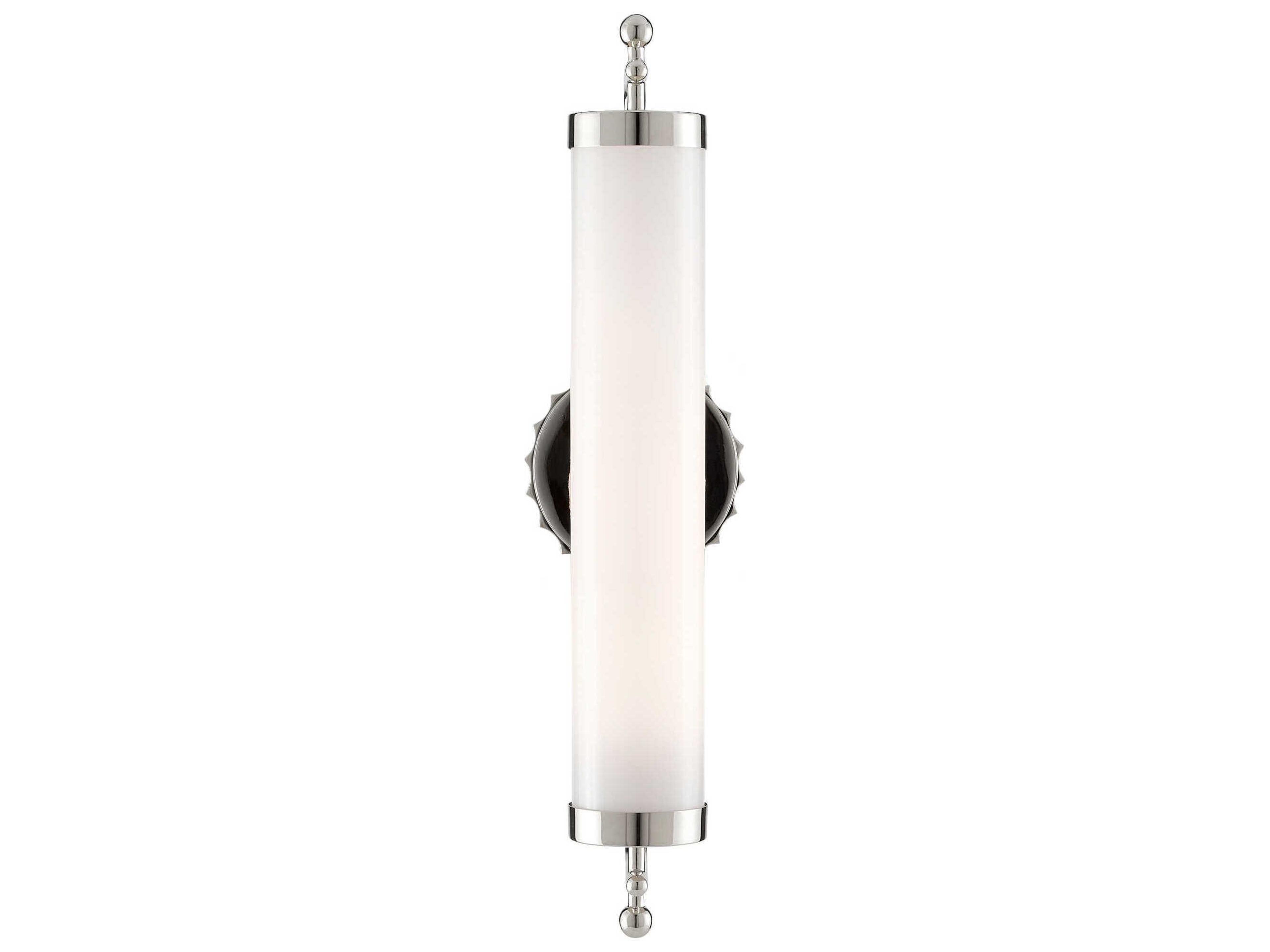 Currey & Company Latimer 1-Light Polished Nickel Glass Wall Sconce