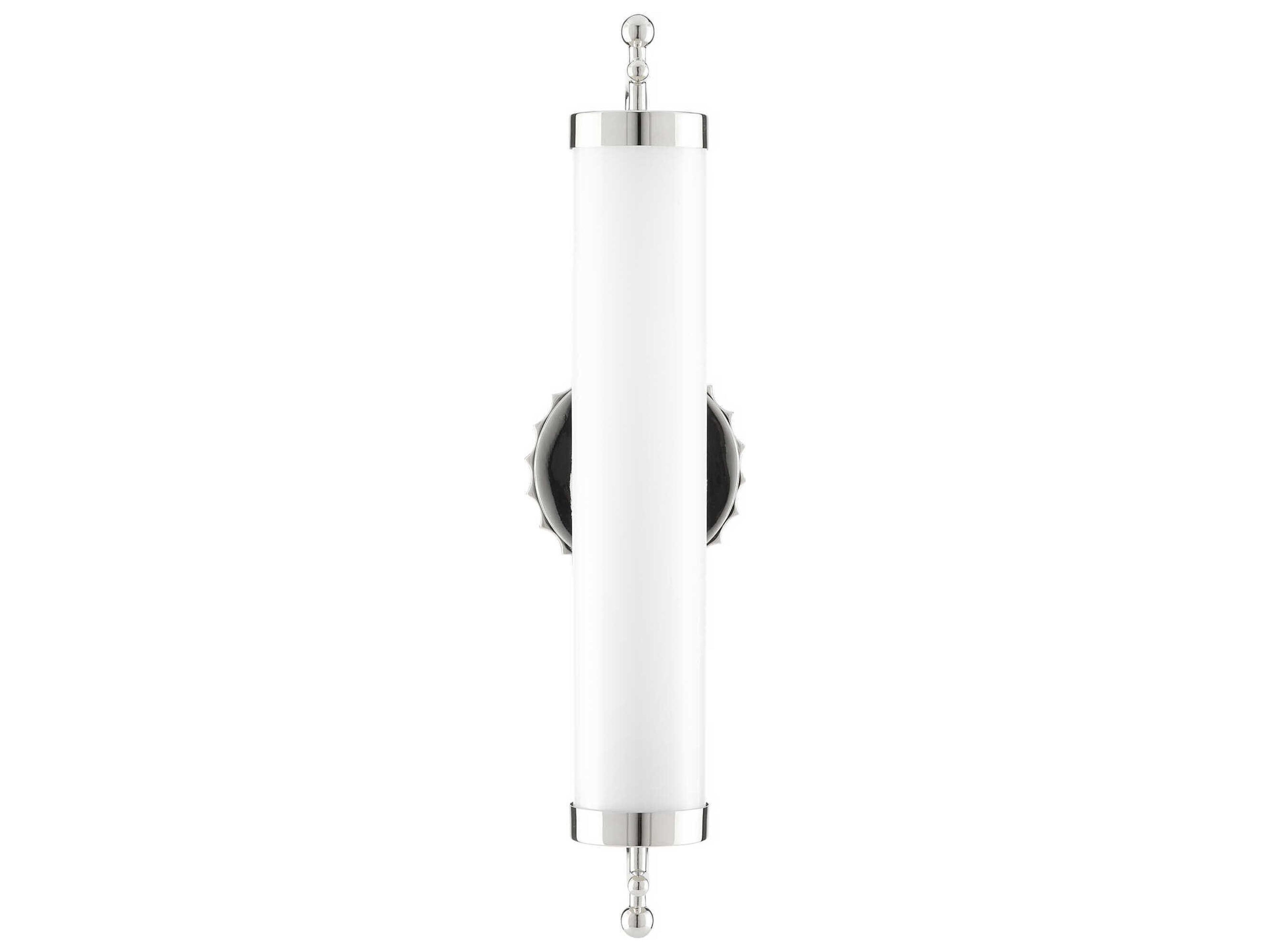 Currey & Company Latimer 1-Light Polished Nickel Glass Wall Sconce