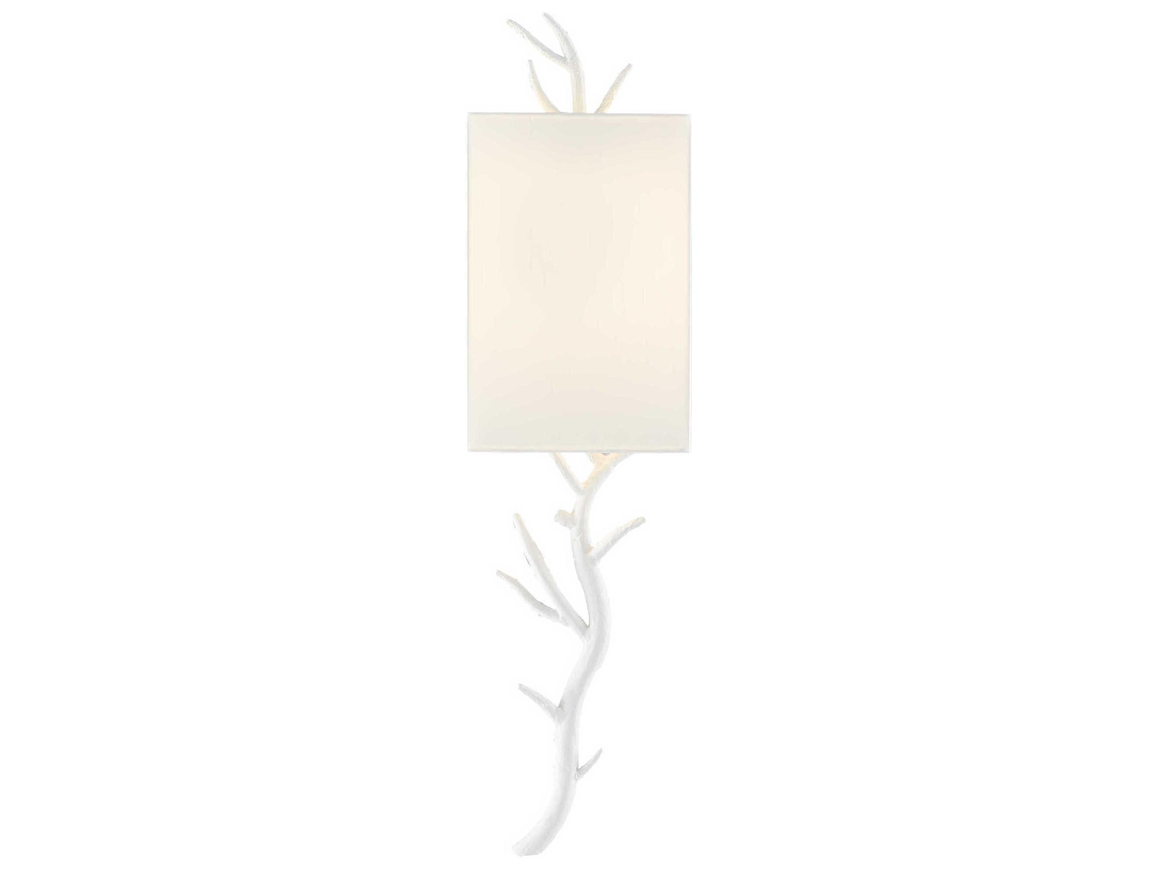 Currey & Company Baneberry 1-Light Gesso White Wall Sconce