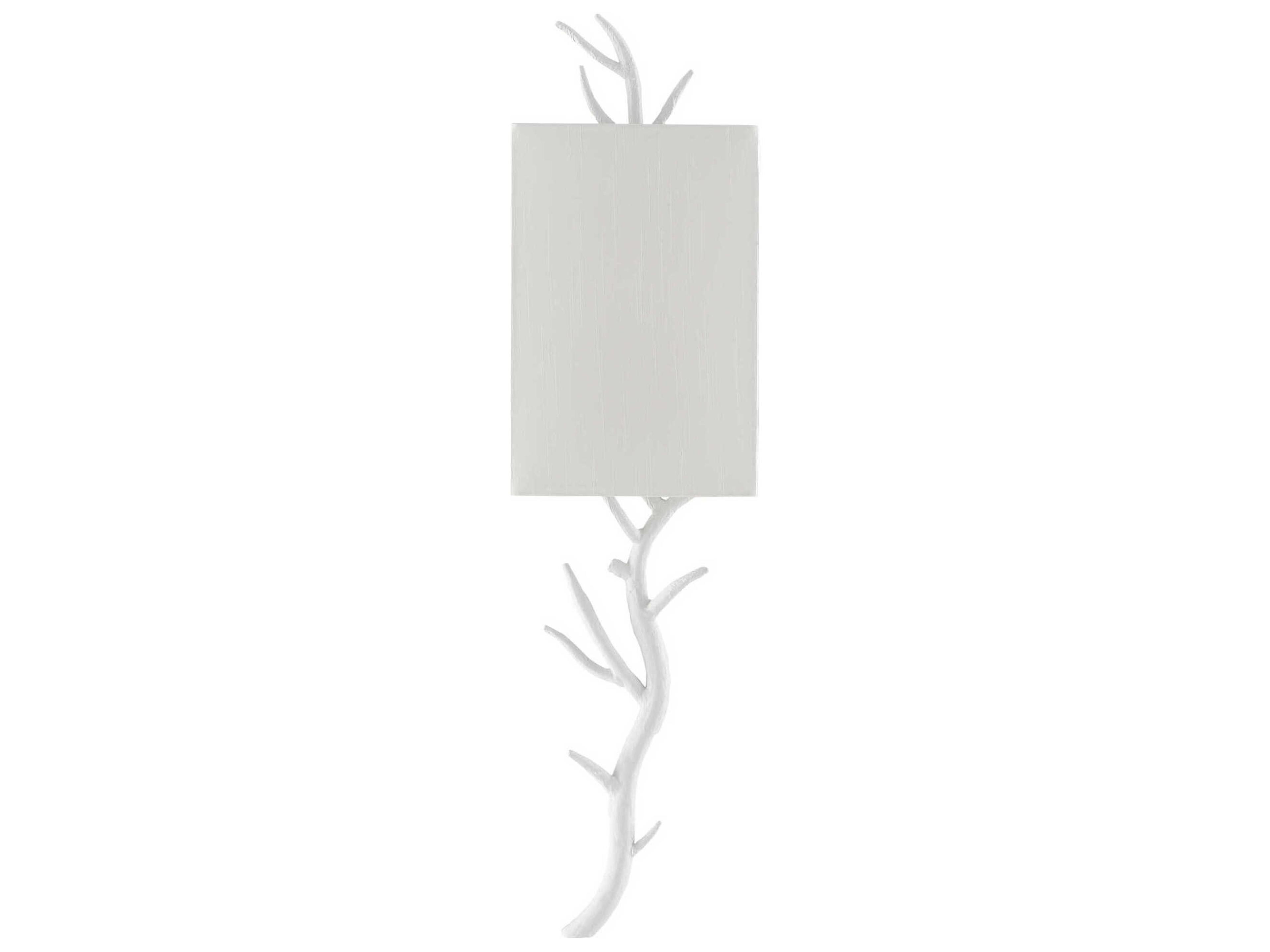 Currey & Company Baneberry 1-Light Gesso White Wall Sconce