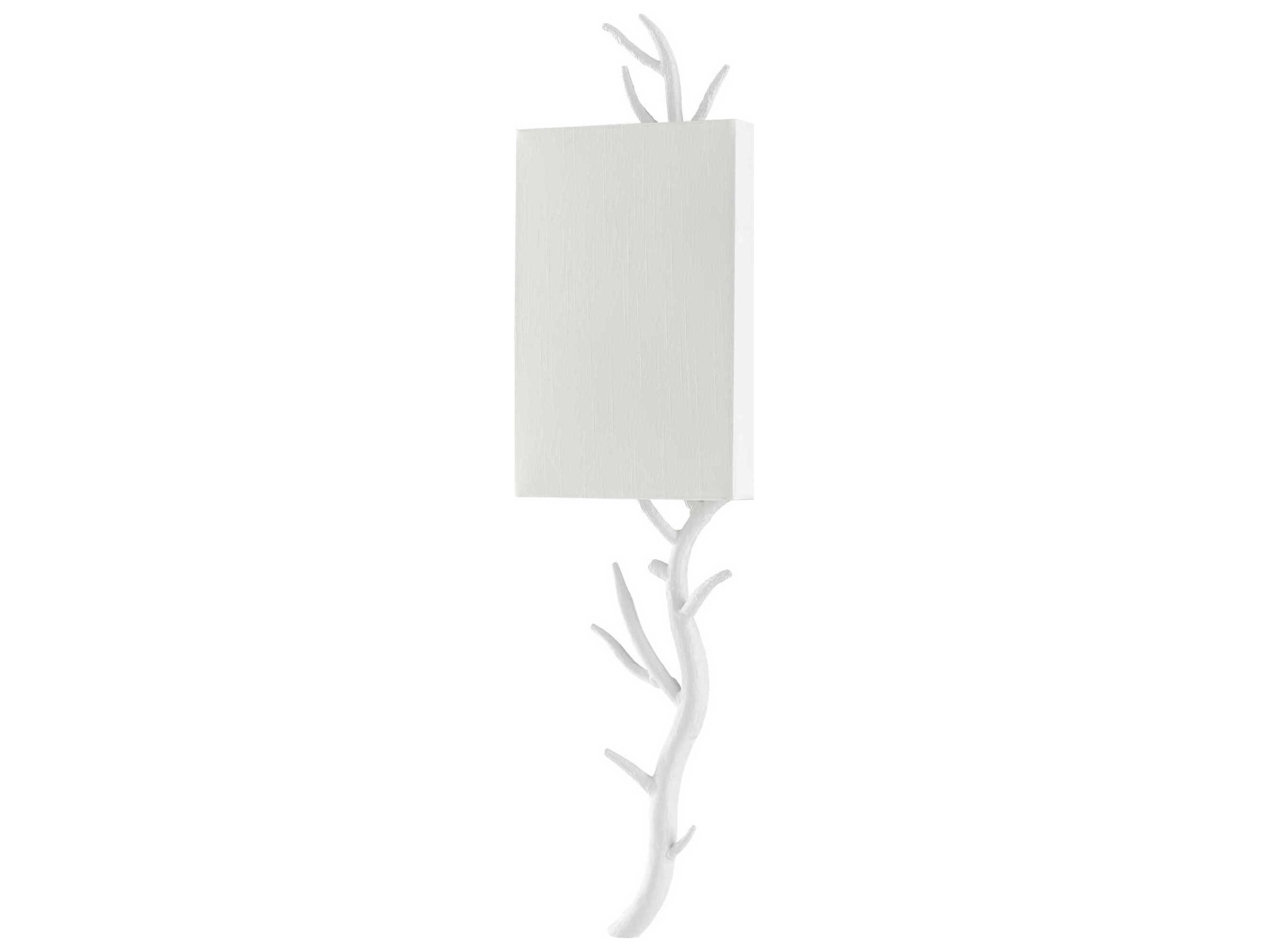 Currey & Company Baneberry 1-Light Gesso White Wall Sconce
