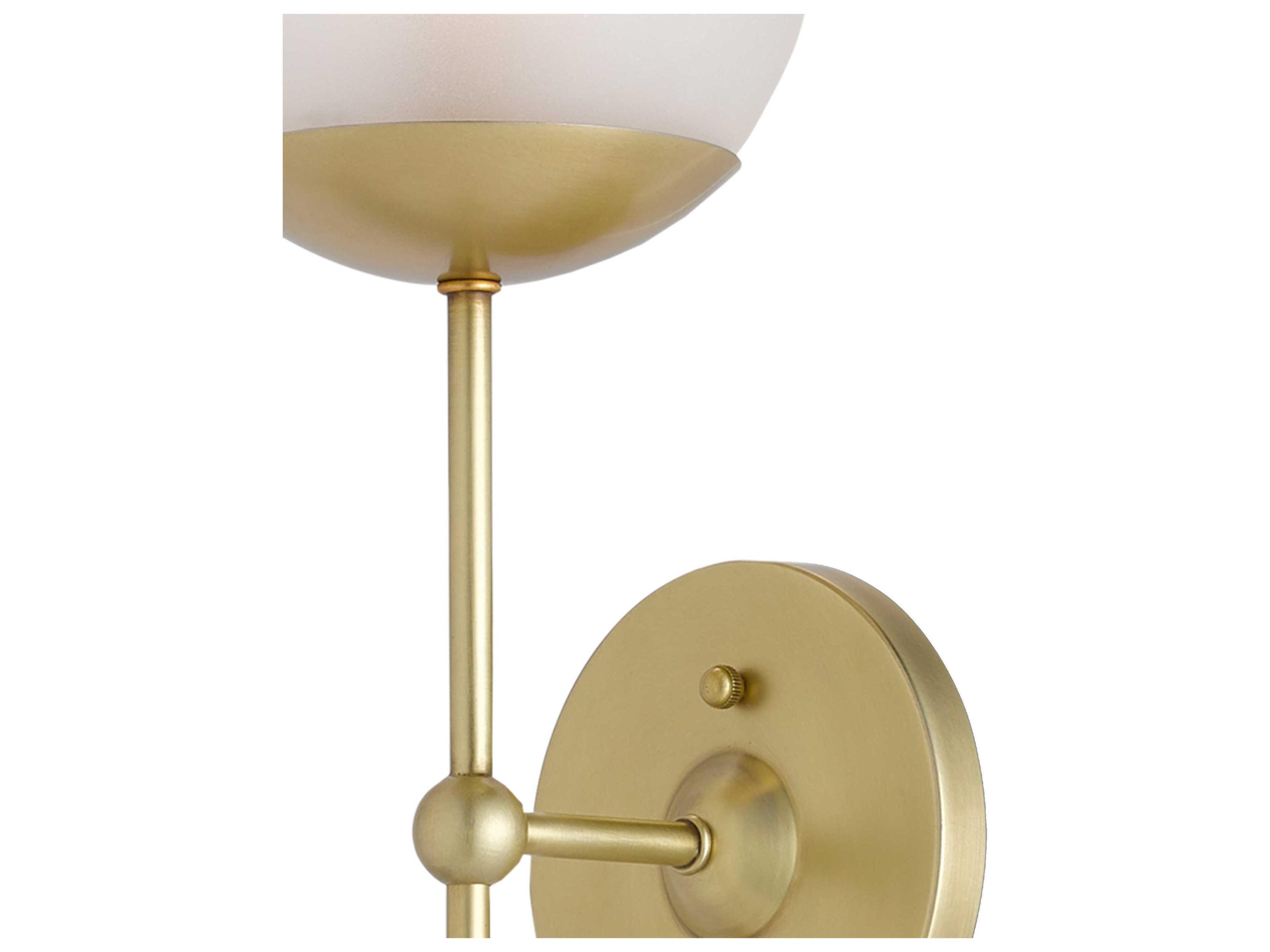 Currey & Company Montview 1-Light Brushed Brass Glass Wall Sconce