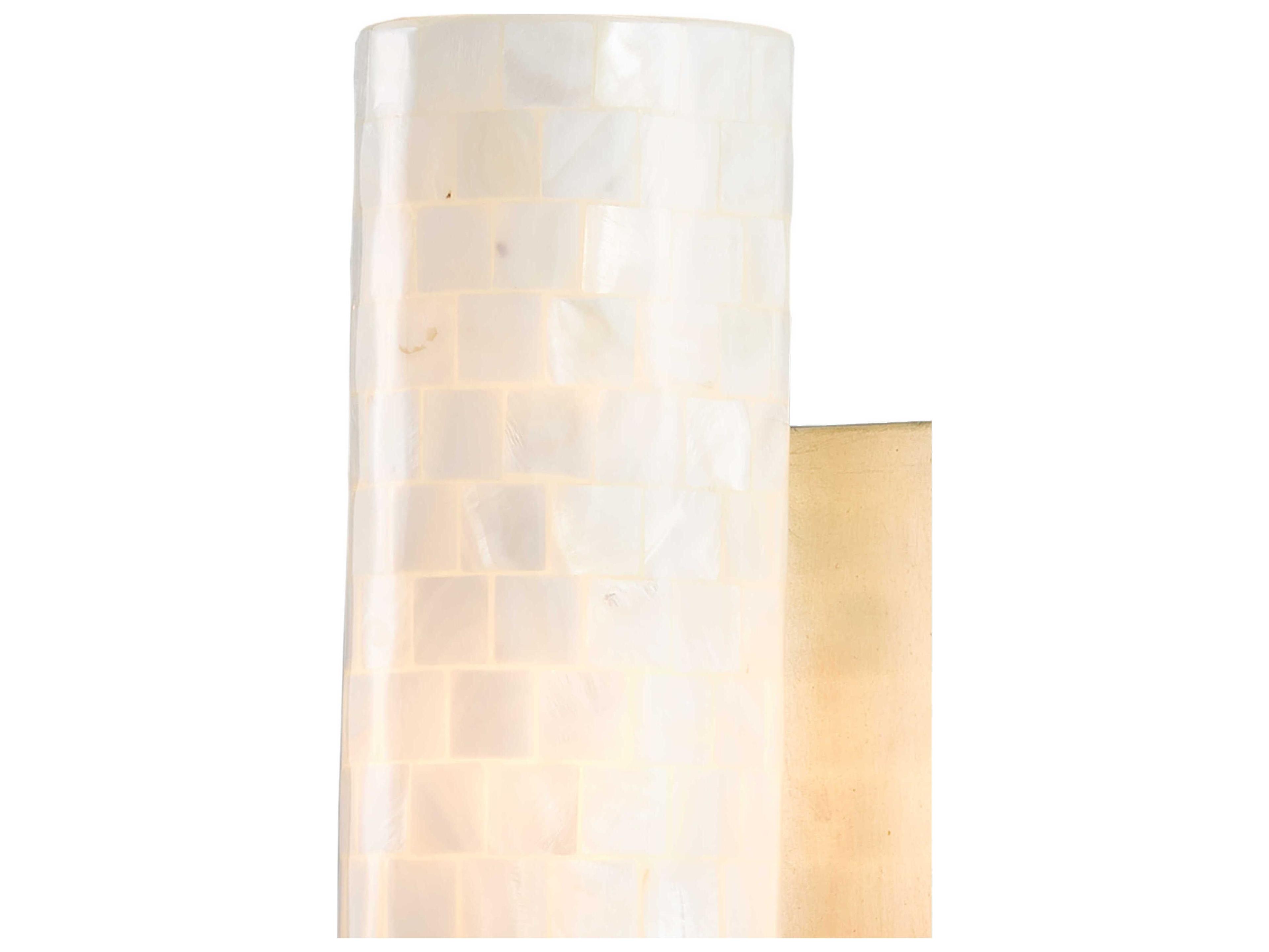 Currey & Company Abadan 1-Light Pearl Silver Leaf Glass Wall Sconce