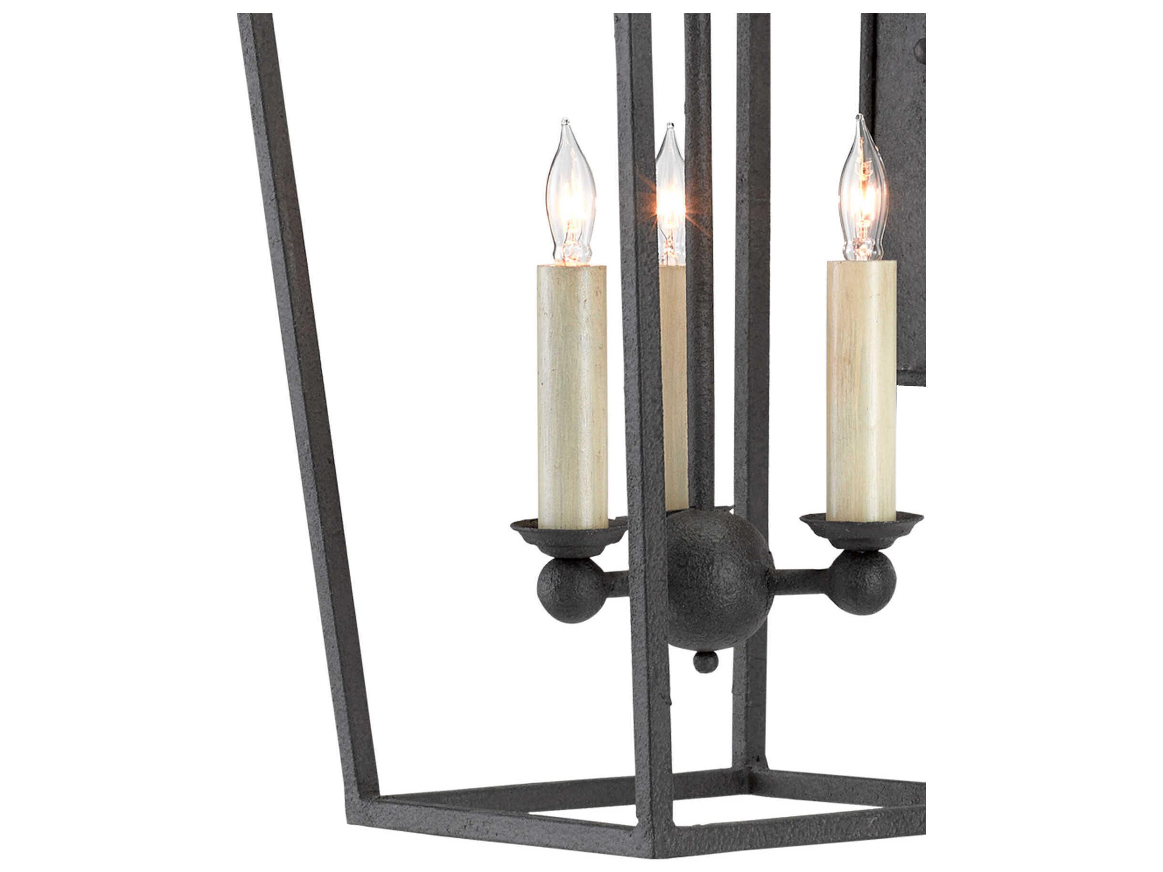 Currey & Company Denison 3-Light Mole Black Wall Sconce