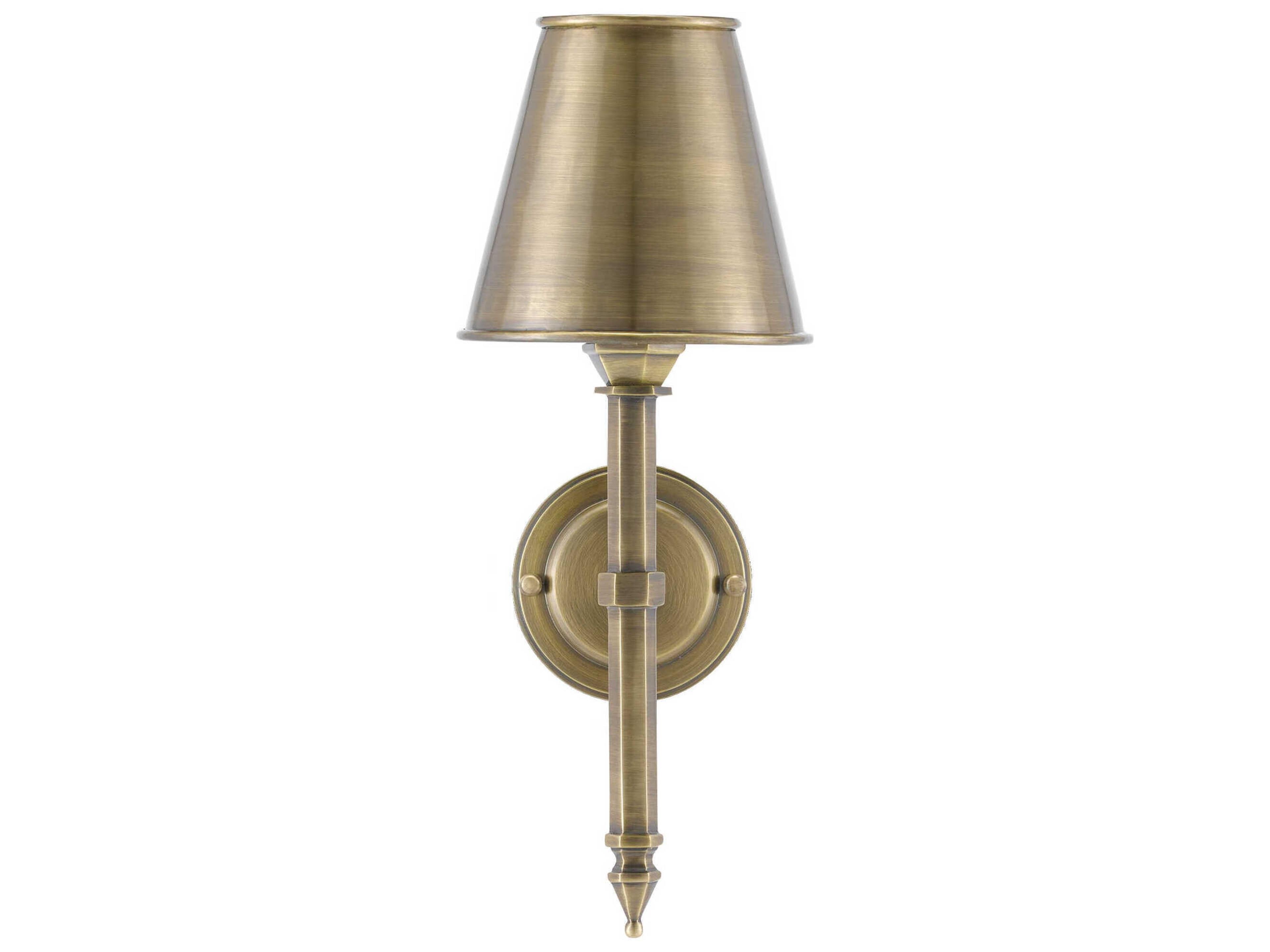 Currey & Company Wollaton 1-Light Light Moroccan Antique Brass Wall Sconce