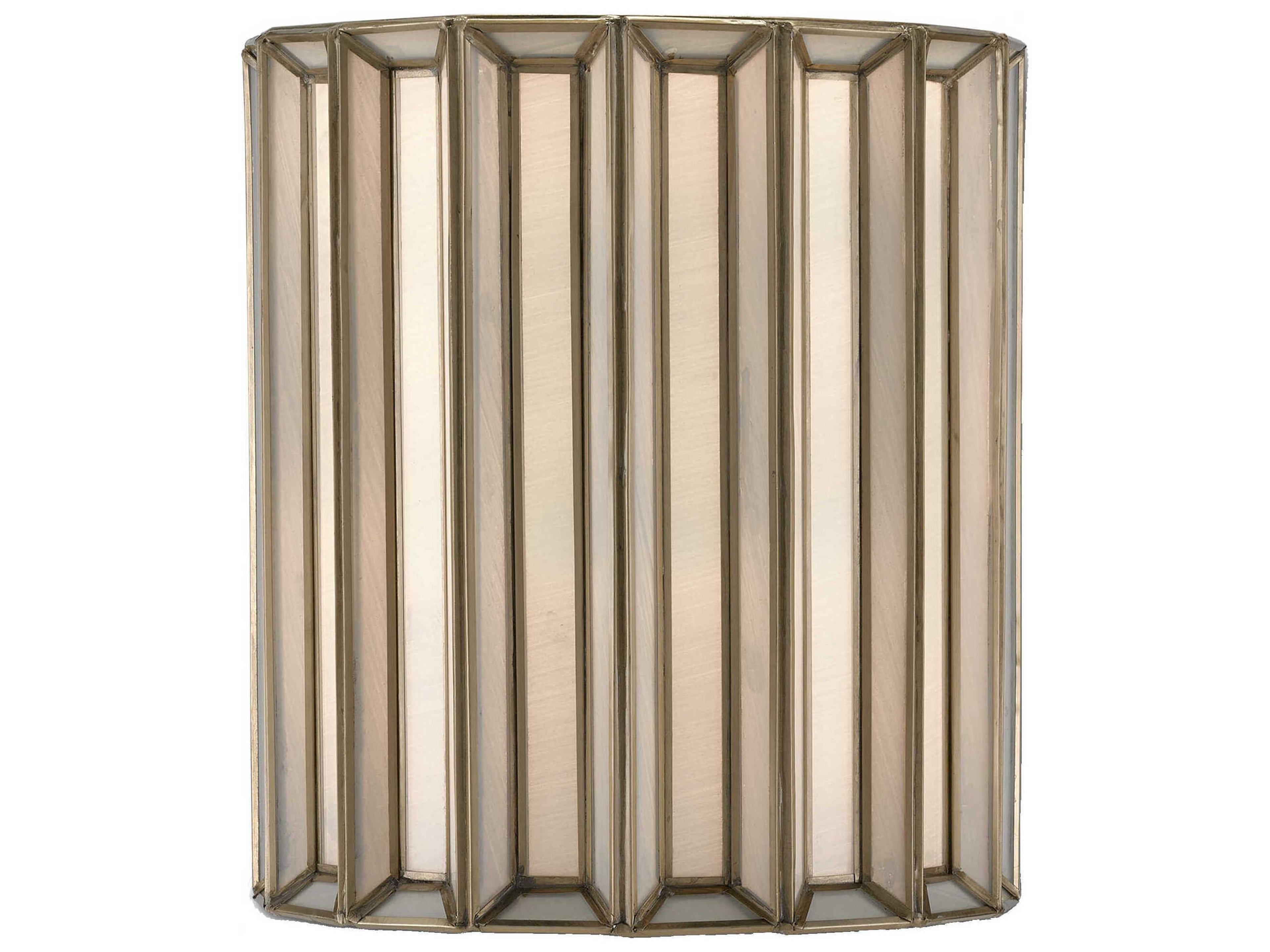 Currey & Company Daze 1-Light Antique Brass White Glass Wall Sconce