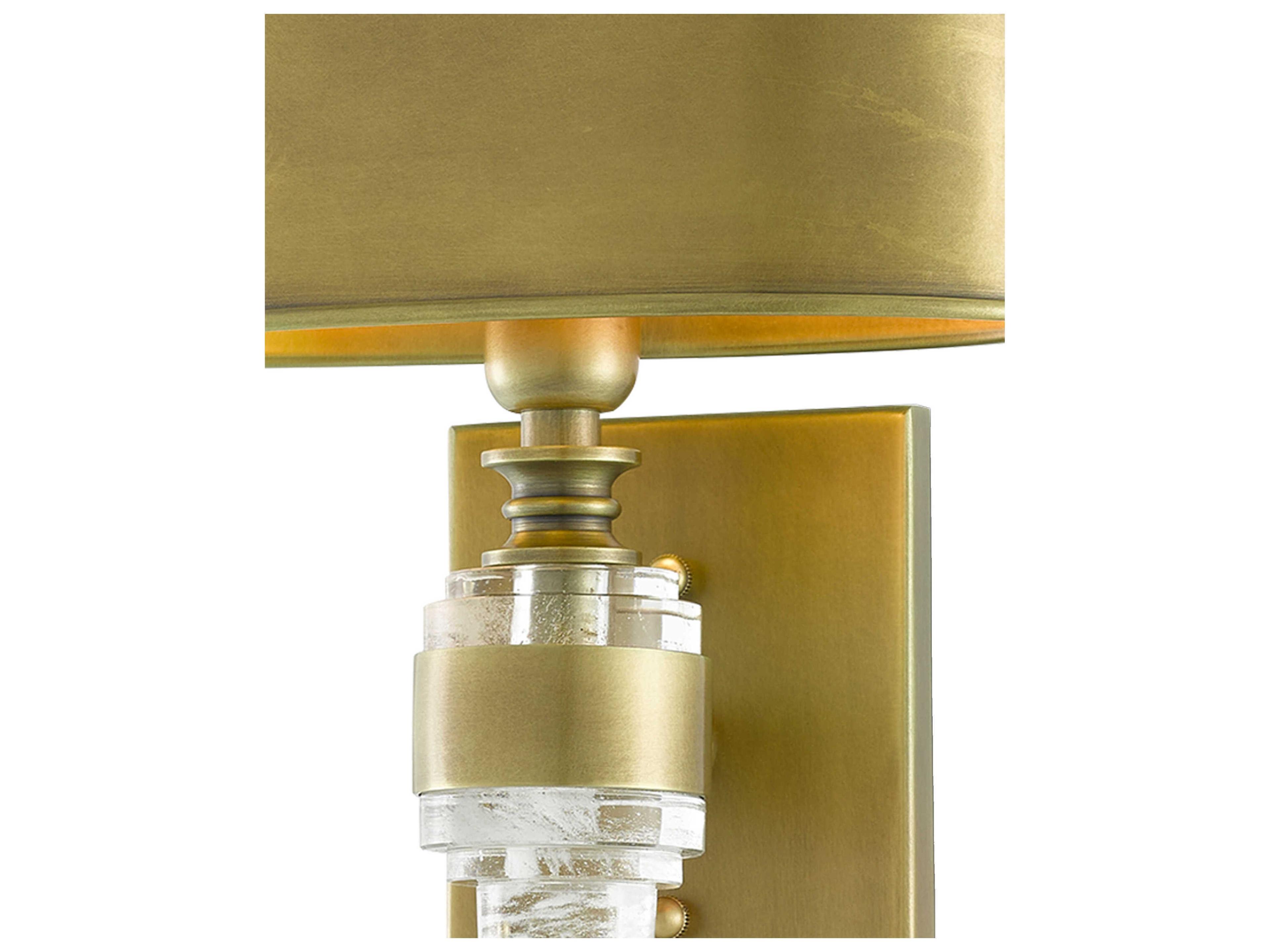 Currey & Company Lindau 1-Light Antique Brass Gold Crystal Wall Sconce
