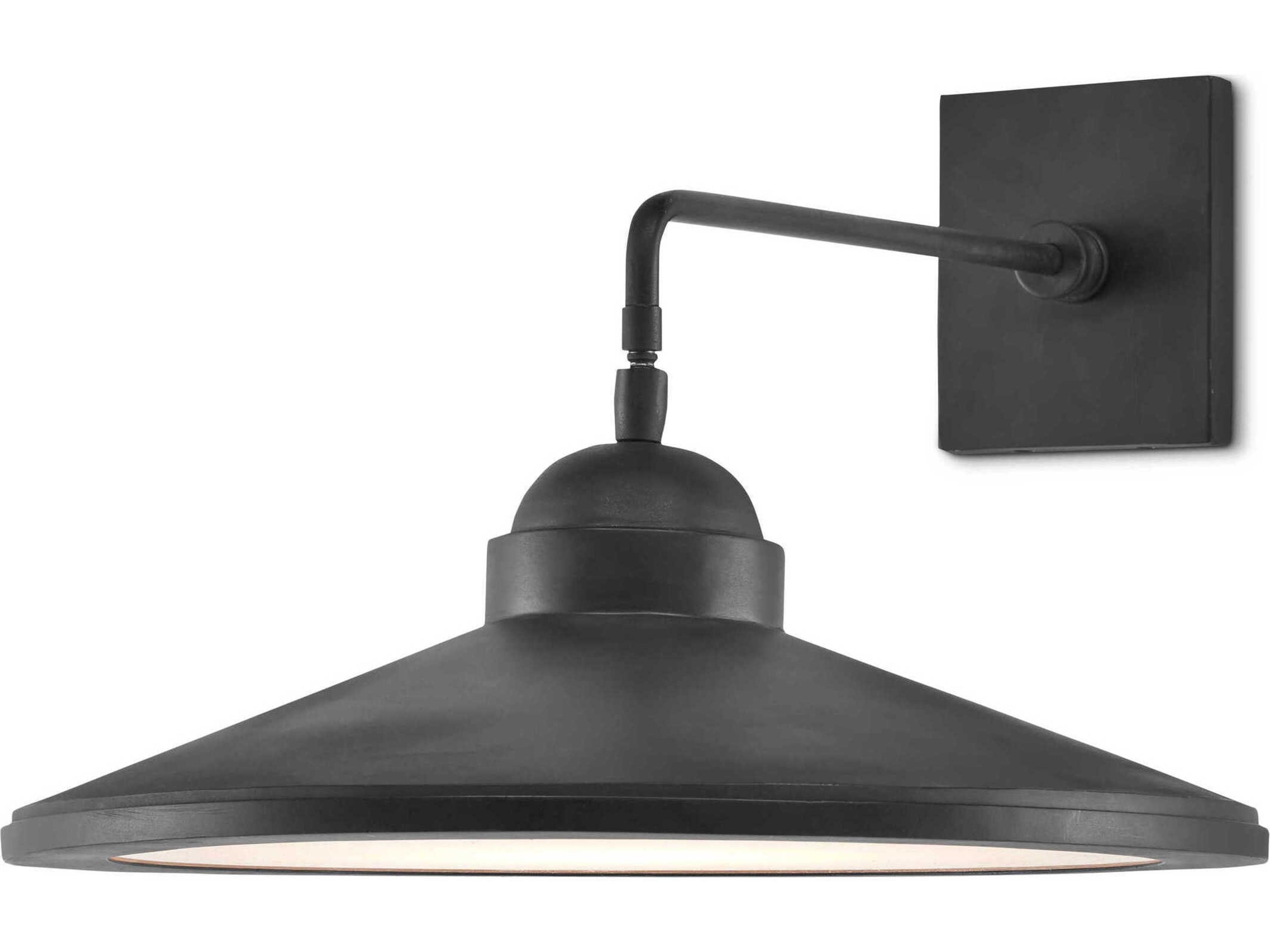 Currey & Company Ditchley 1-Light Black Bronze White Wall Sconce
