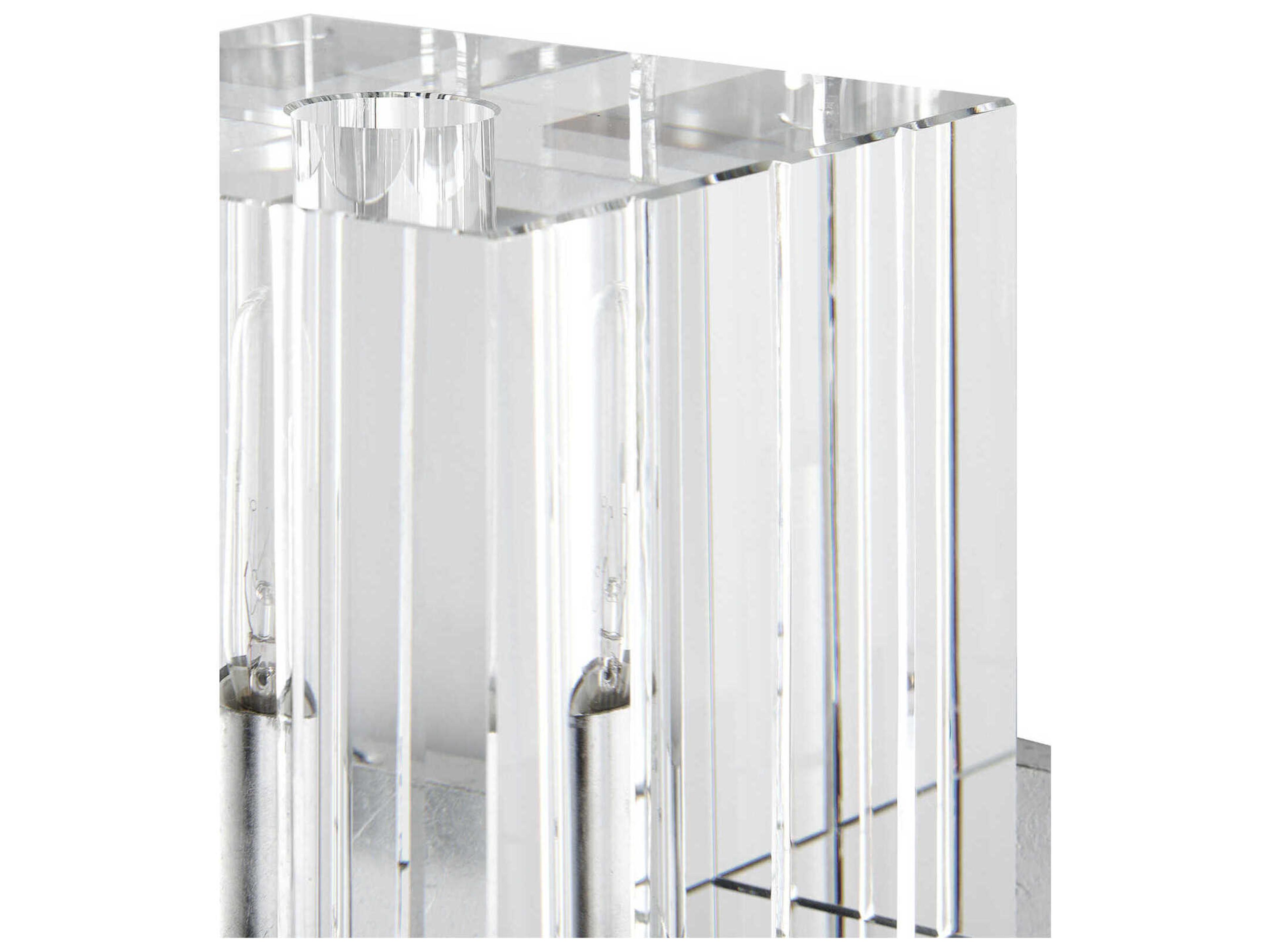 Currey & Company Valerio 1-Light Silver Leaf Crystal Wall Sconce