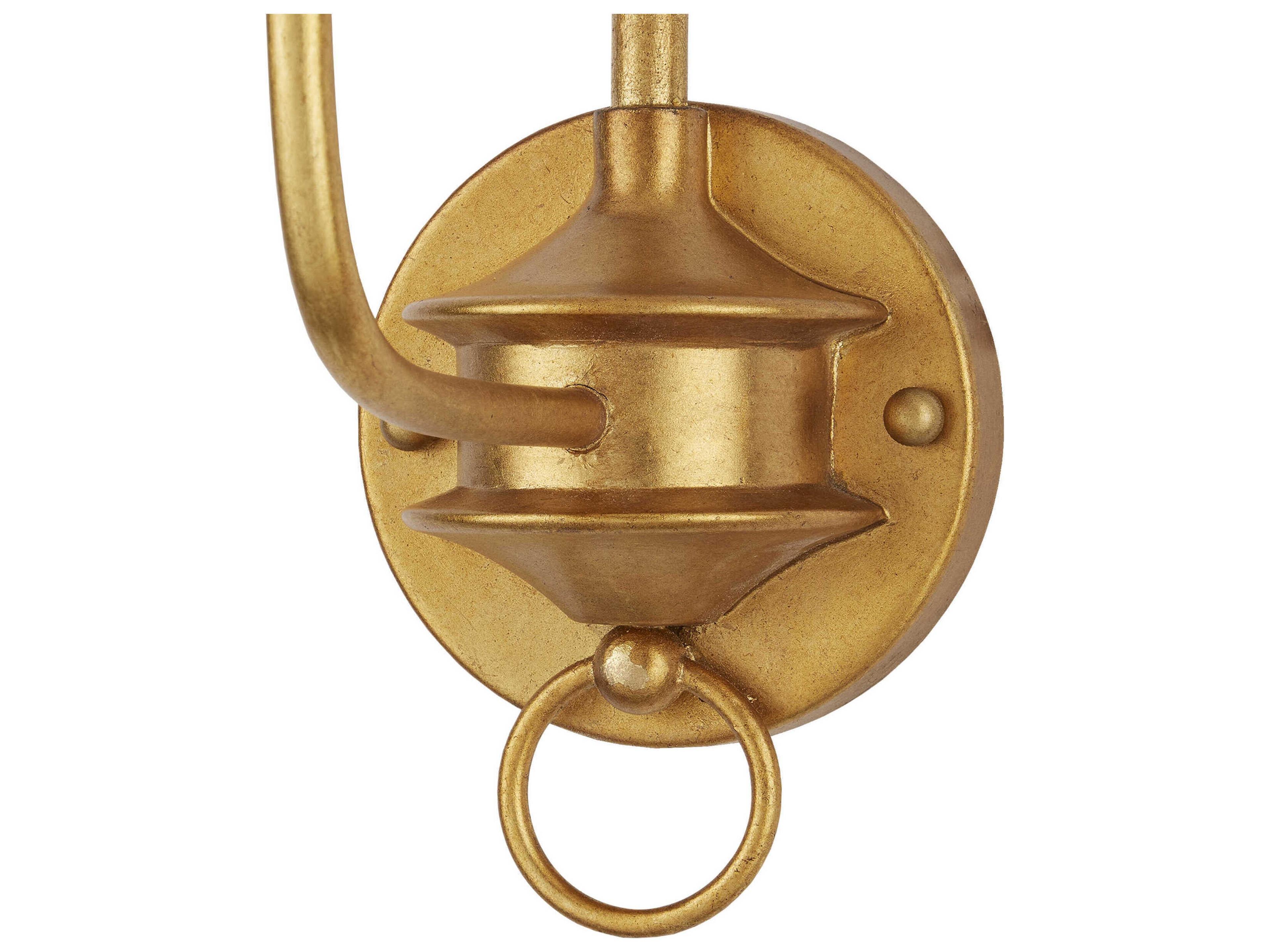 Currey & Company Nottaway 1-Light Contemporary Gold Leaf Wall Sconce