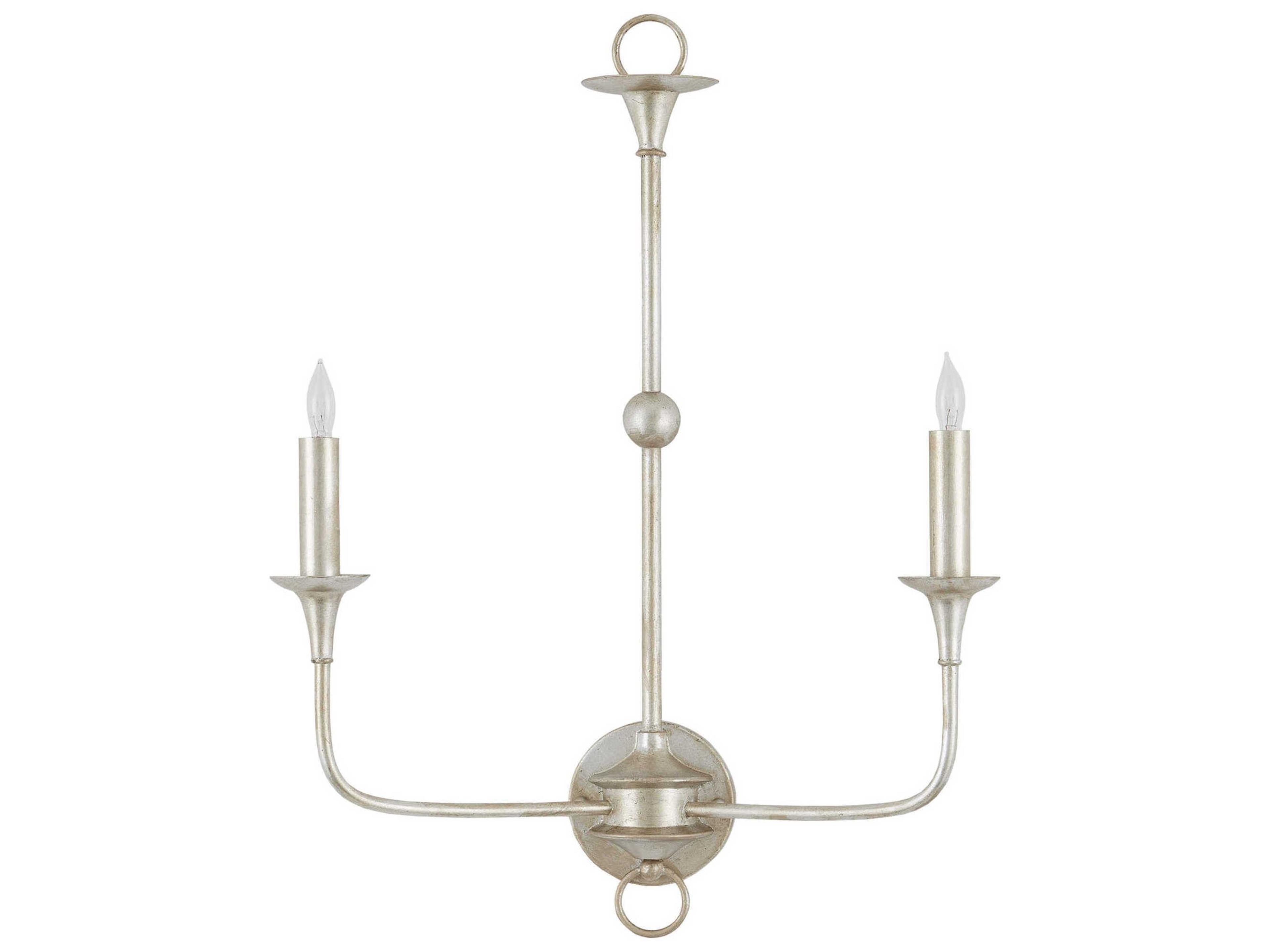 Currey & Company Nottaway 2-Light Champagne Silver Wall Sconce