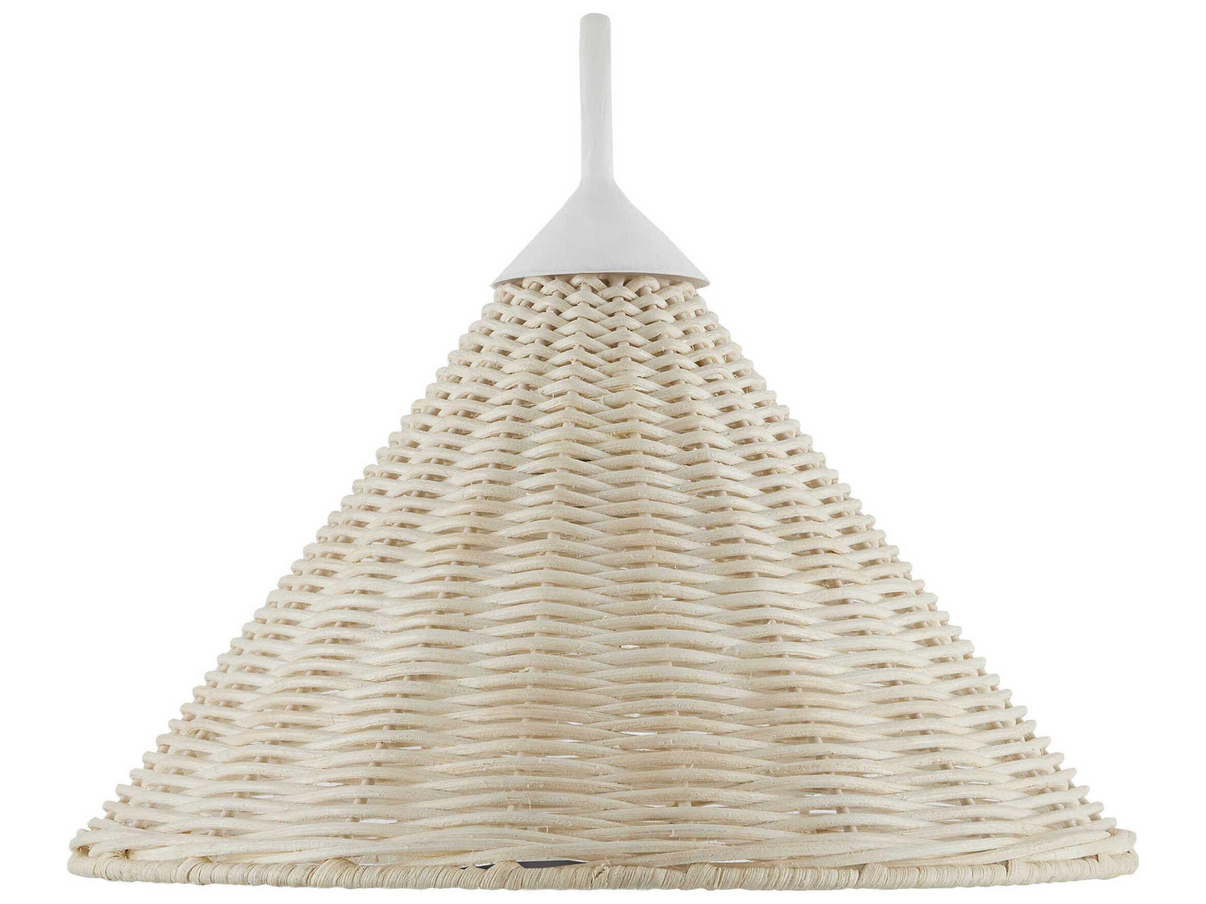 Currey & Company Basket 1-Light Gesso White bleached Swing Wall Sconce