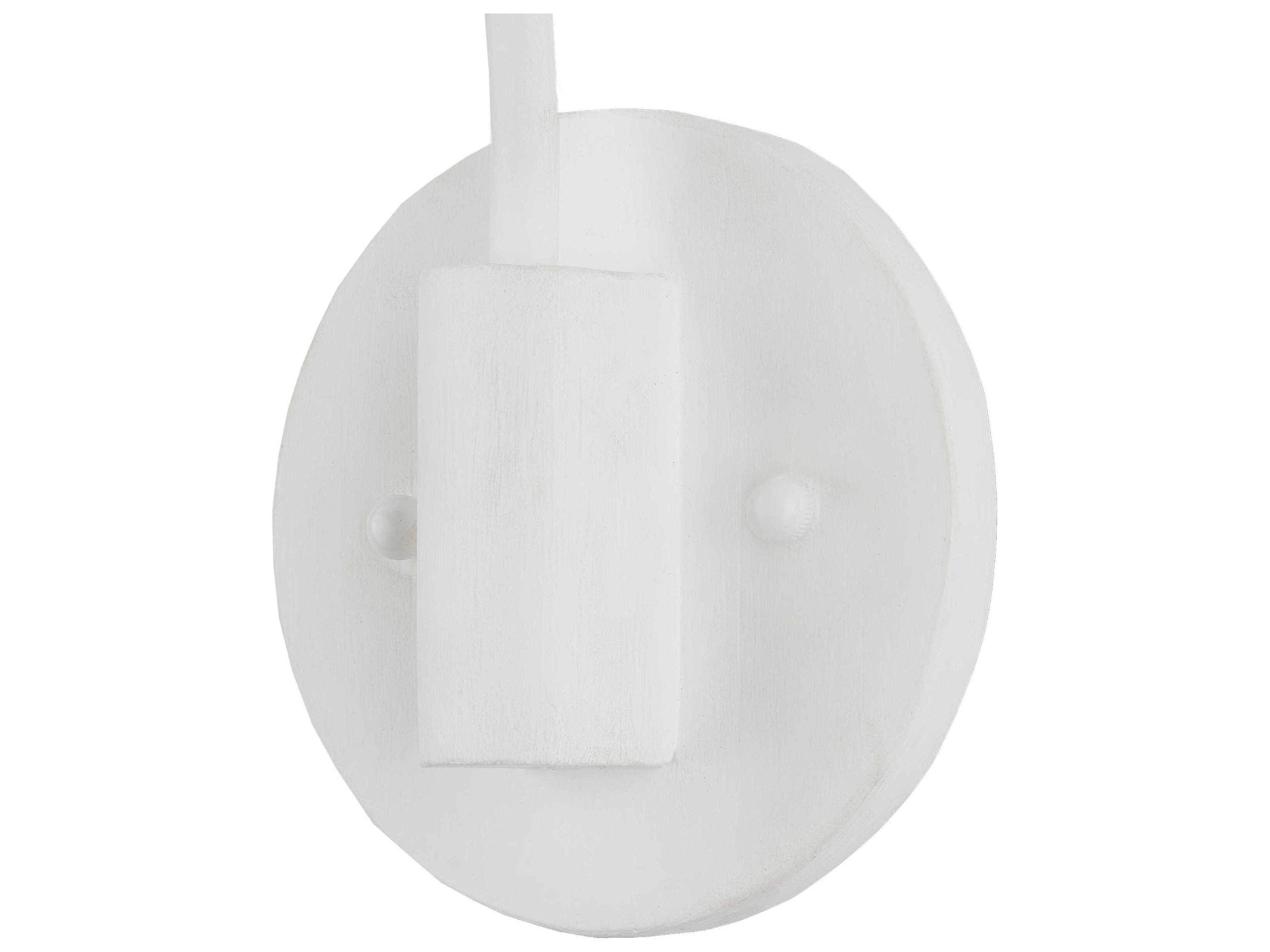 Currey & Company Basket 1-Light Gesso White bleached Swing Wall Sconce