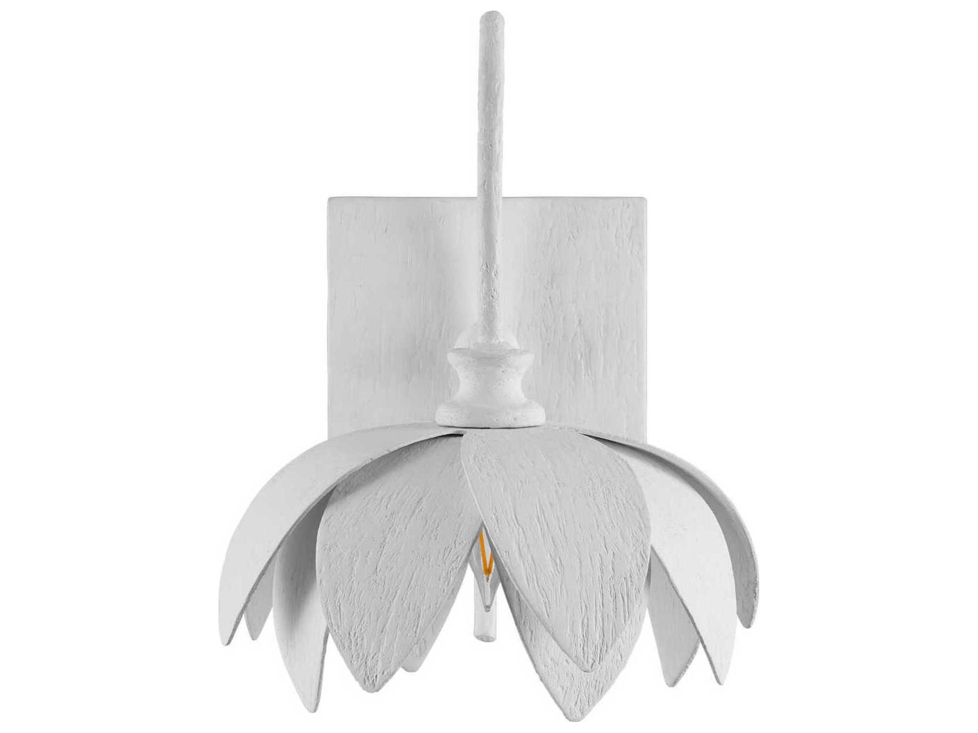 Currey & Company Sweetheart 1-Light Gesso White Wall Sconce