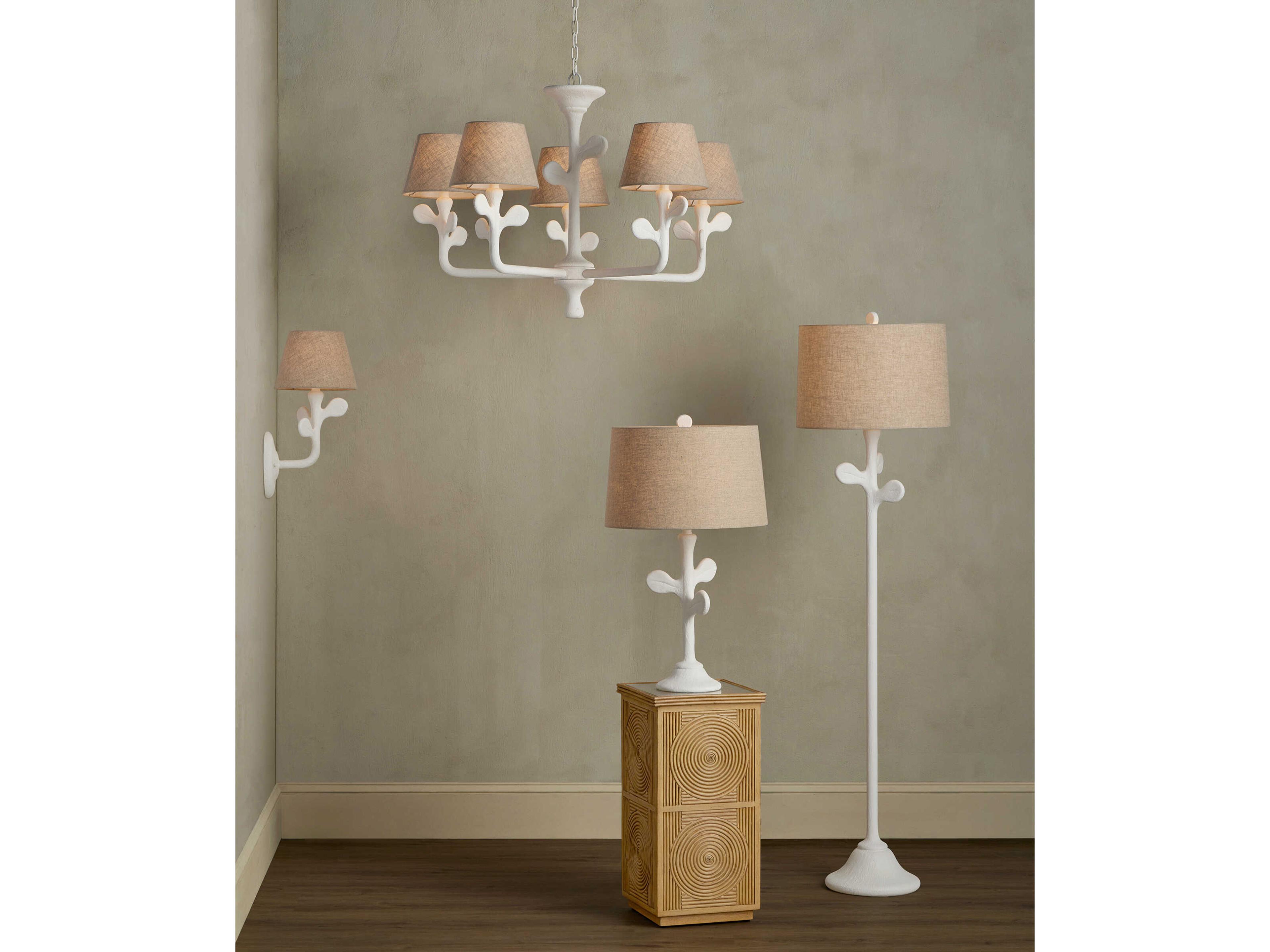 Currey & Company Charny 1-Light Gesso White Wall Sconce