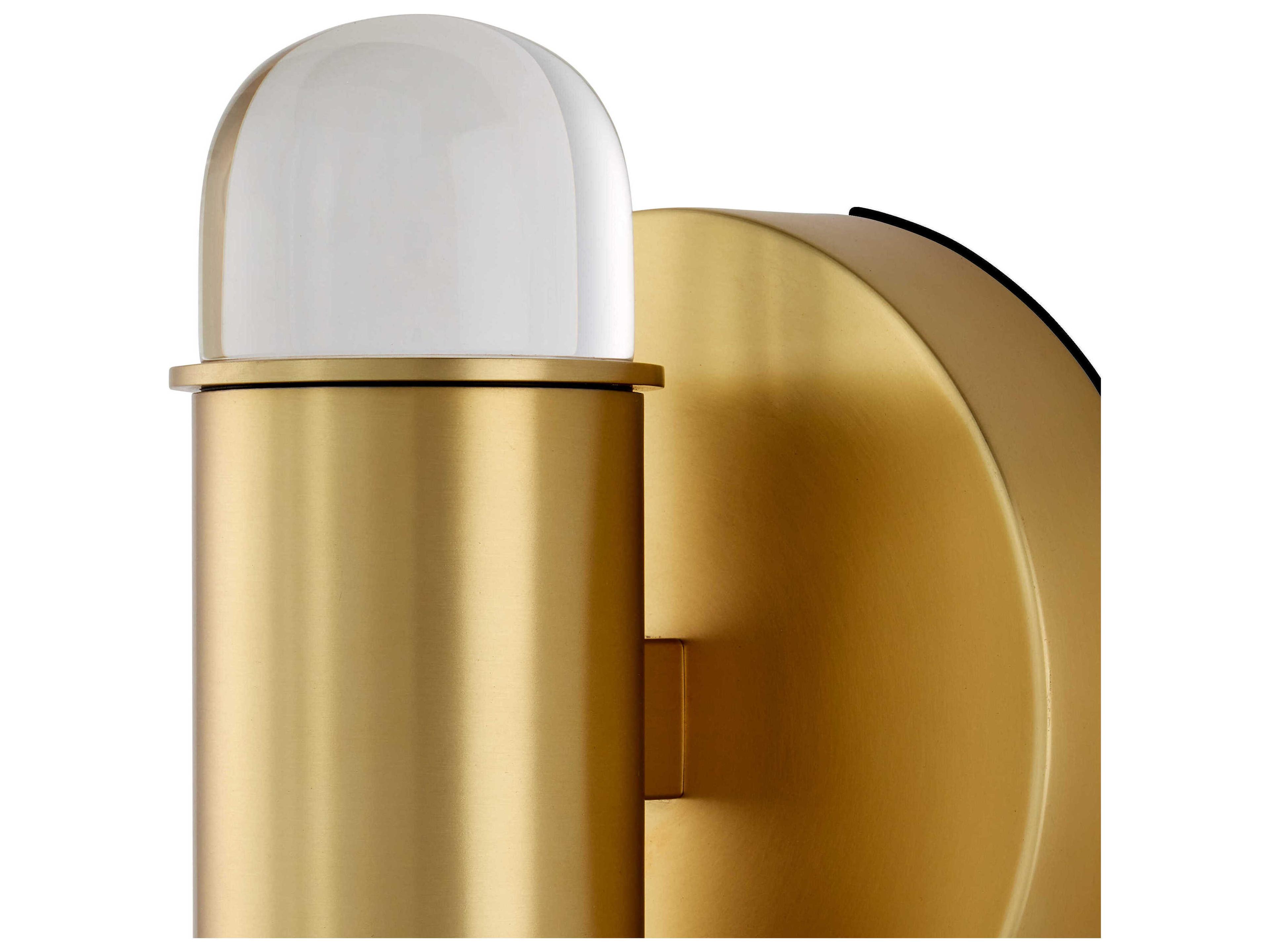 Currey & Company Capsule 2-Light Brushed Brass Clear Wall Sconce
