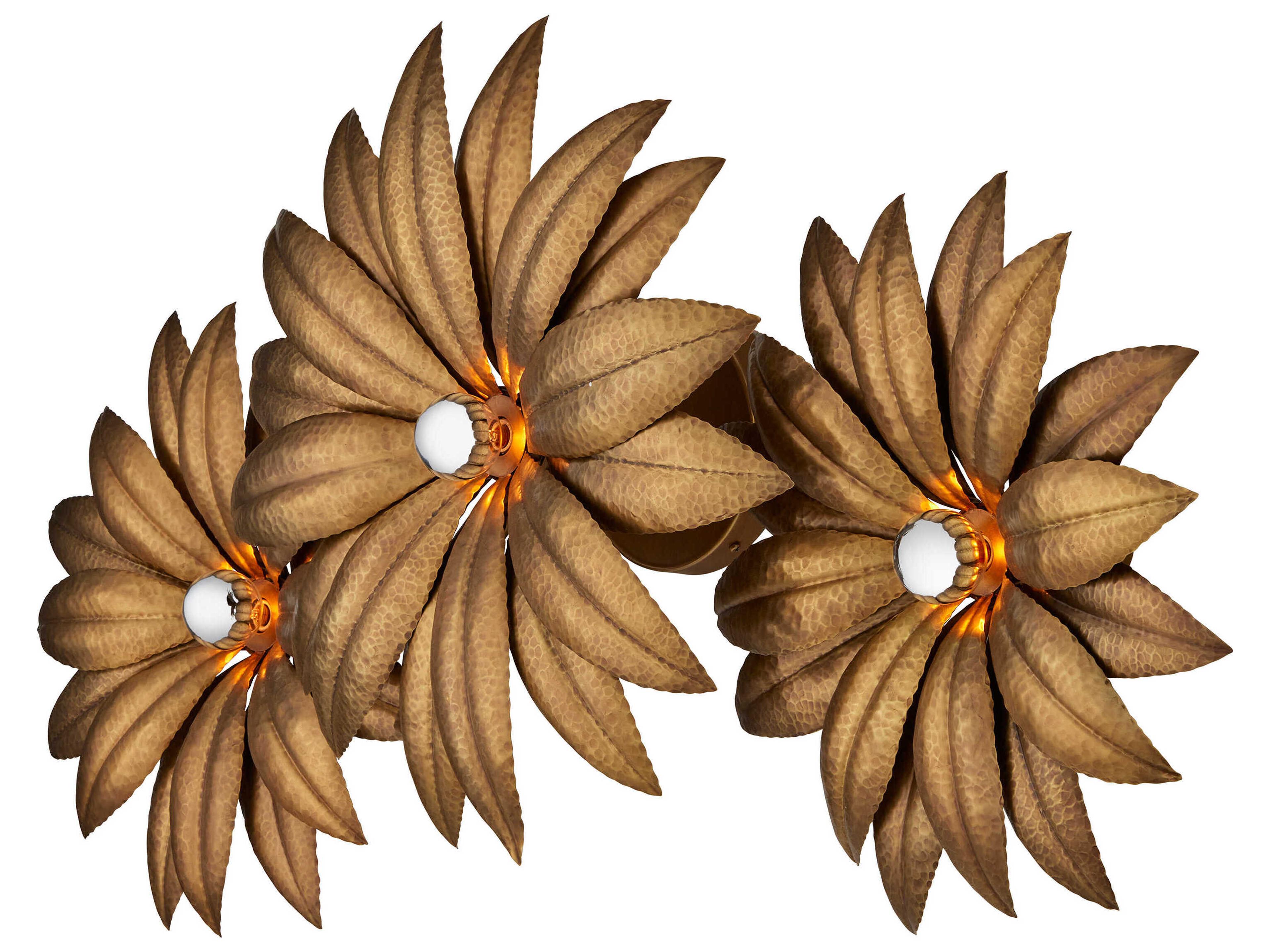 Currey & Company Alithea 3-Light Antique Brass Wall Sconce