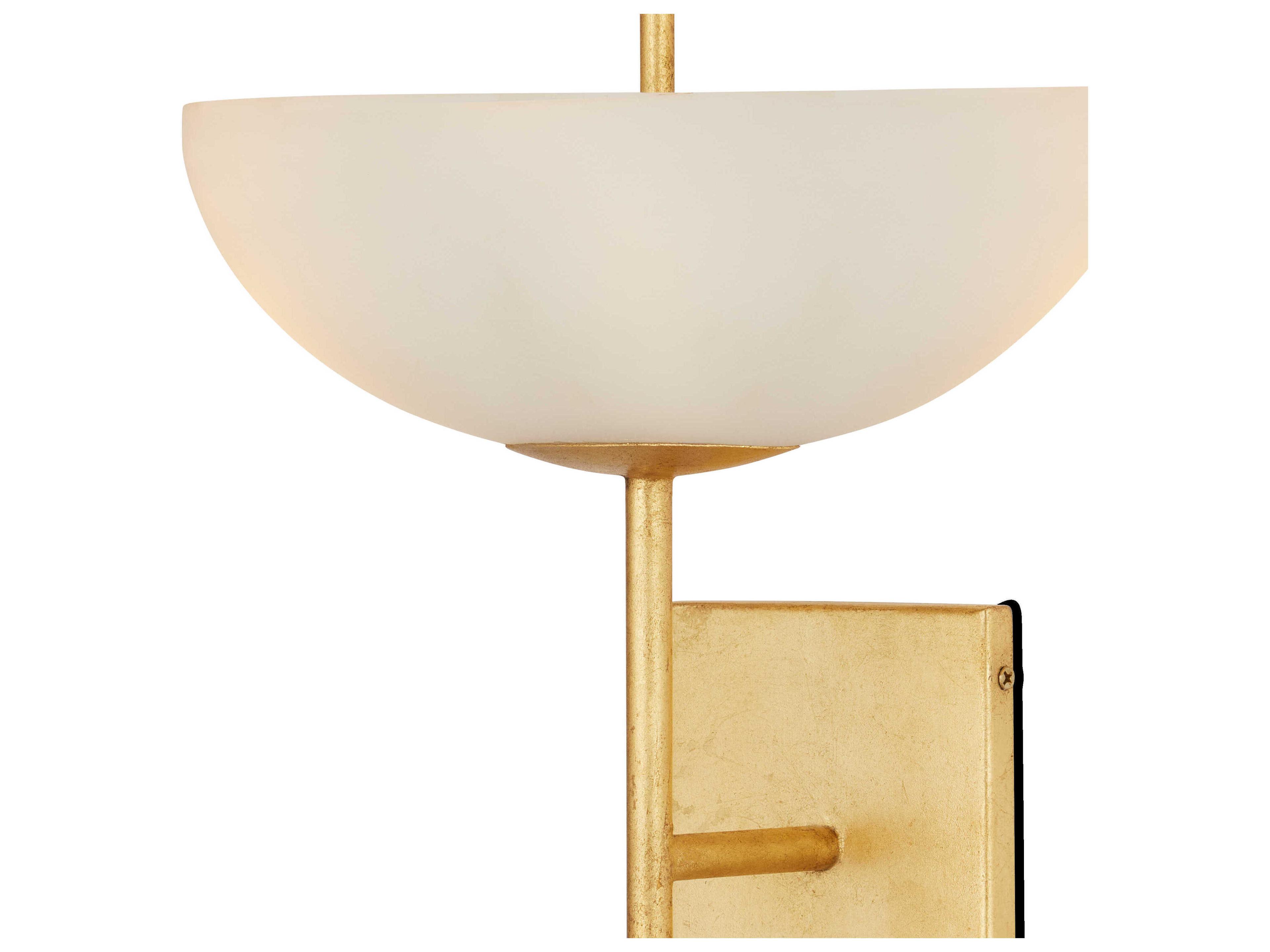 Currey & Company Follett 4-Light Contemporary Gold Leaf White Wall Sconce