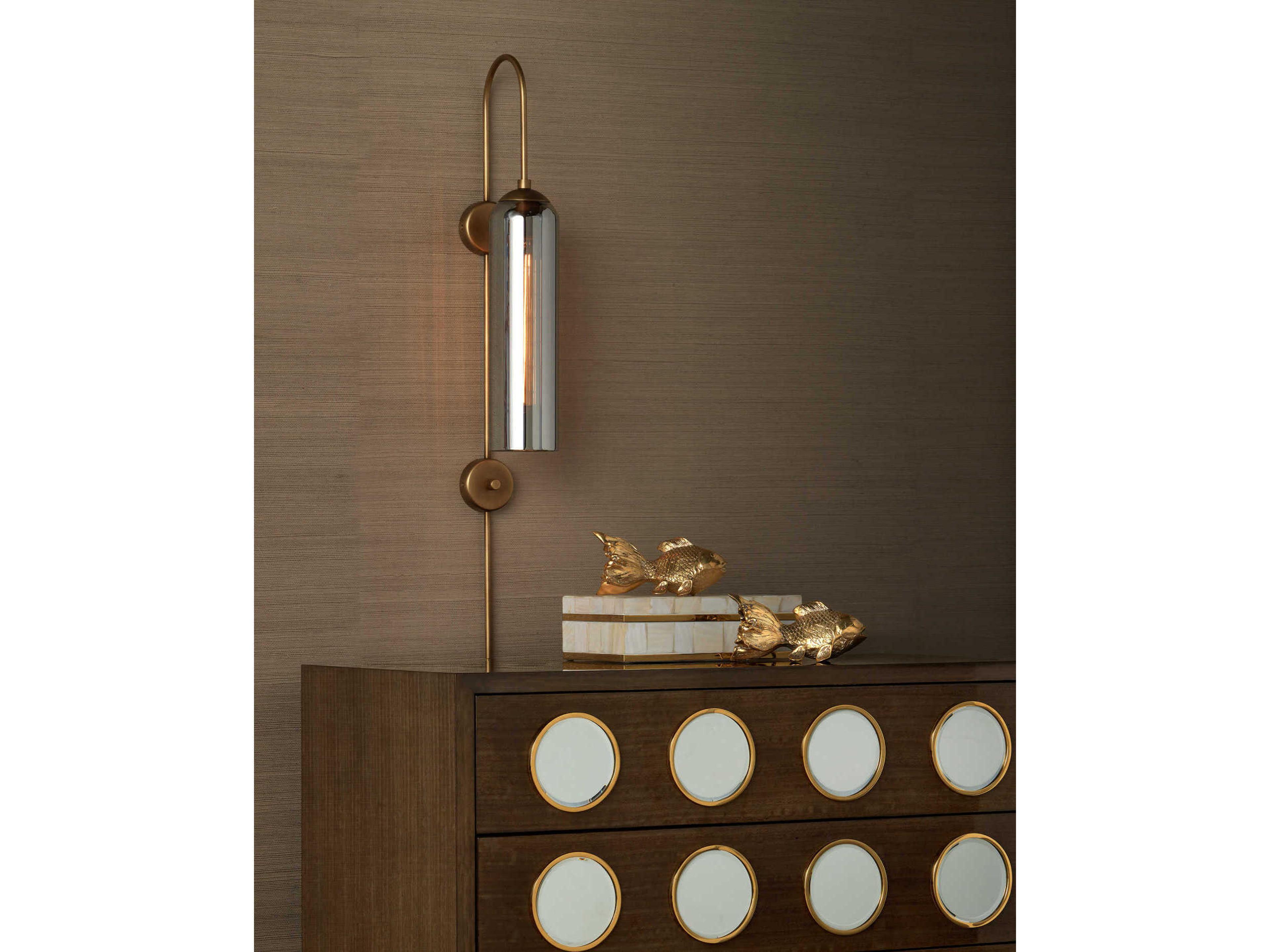 Currey & Company Severn 1-Light Antique Brass Wall Sconce